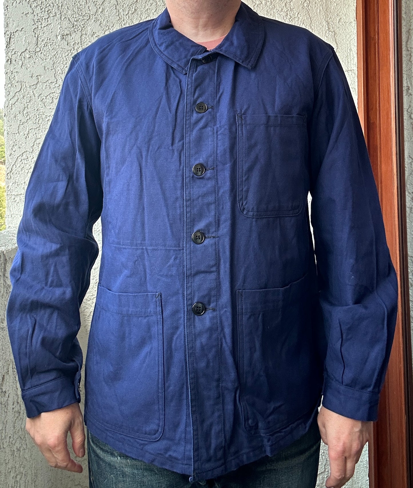 Vintage French Blue Workwear Chore Jacket