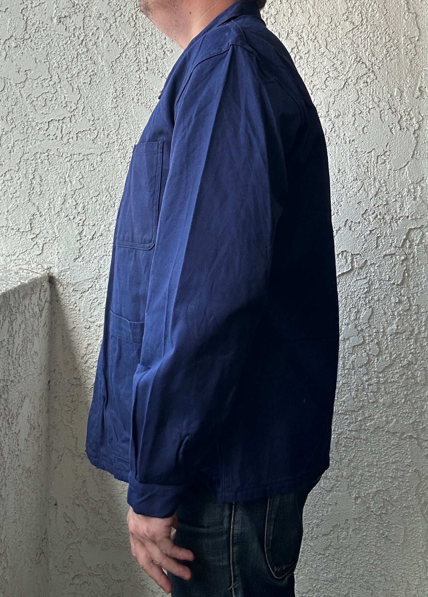 Vintage French Blue Workwear Chore Jacket