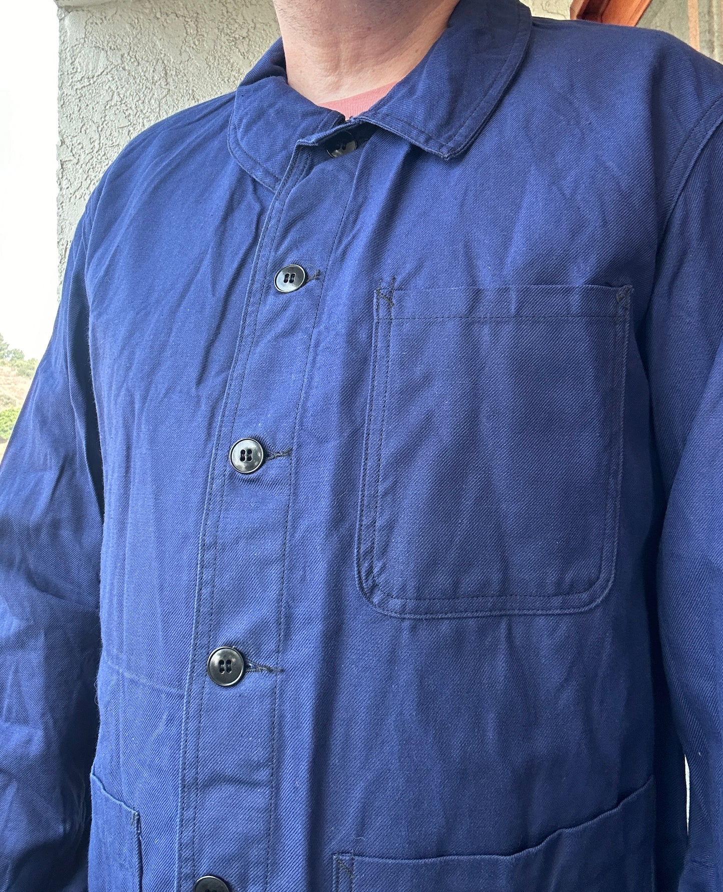Vintage French Blue Workwear Chore Jacket