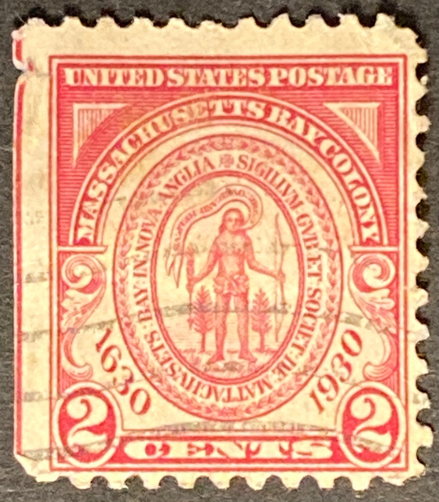 Scott #A201 Massachusetts Bay Colony Seal 2 Cents Carmine Stamp 1930