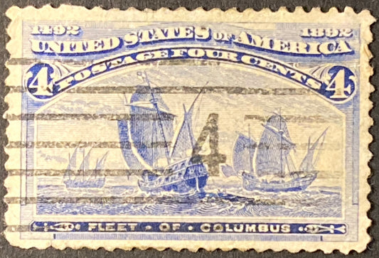 Scott #A74 4 Cents Ultramarine Fleet of Columbus Stamp 1893