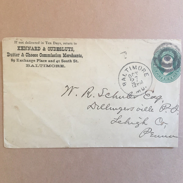 US Postal Cover 2 Cents Green