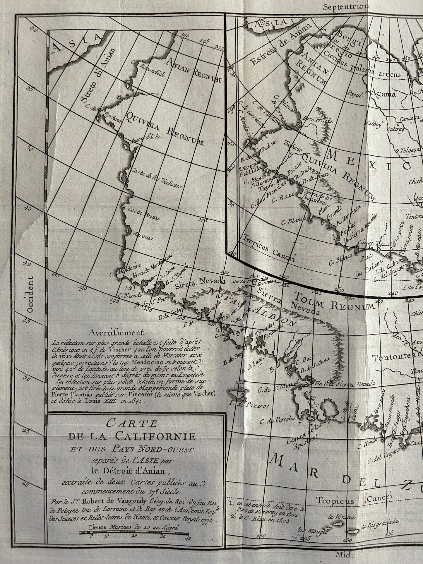 Carte de la Californie et des Pays nord-ouest