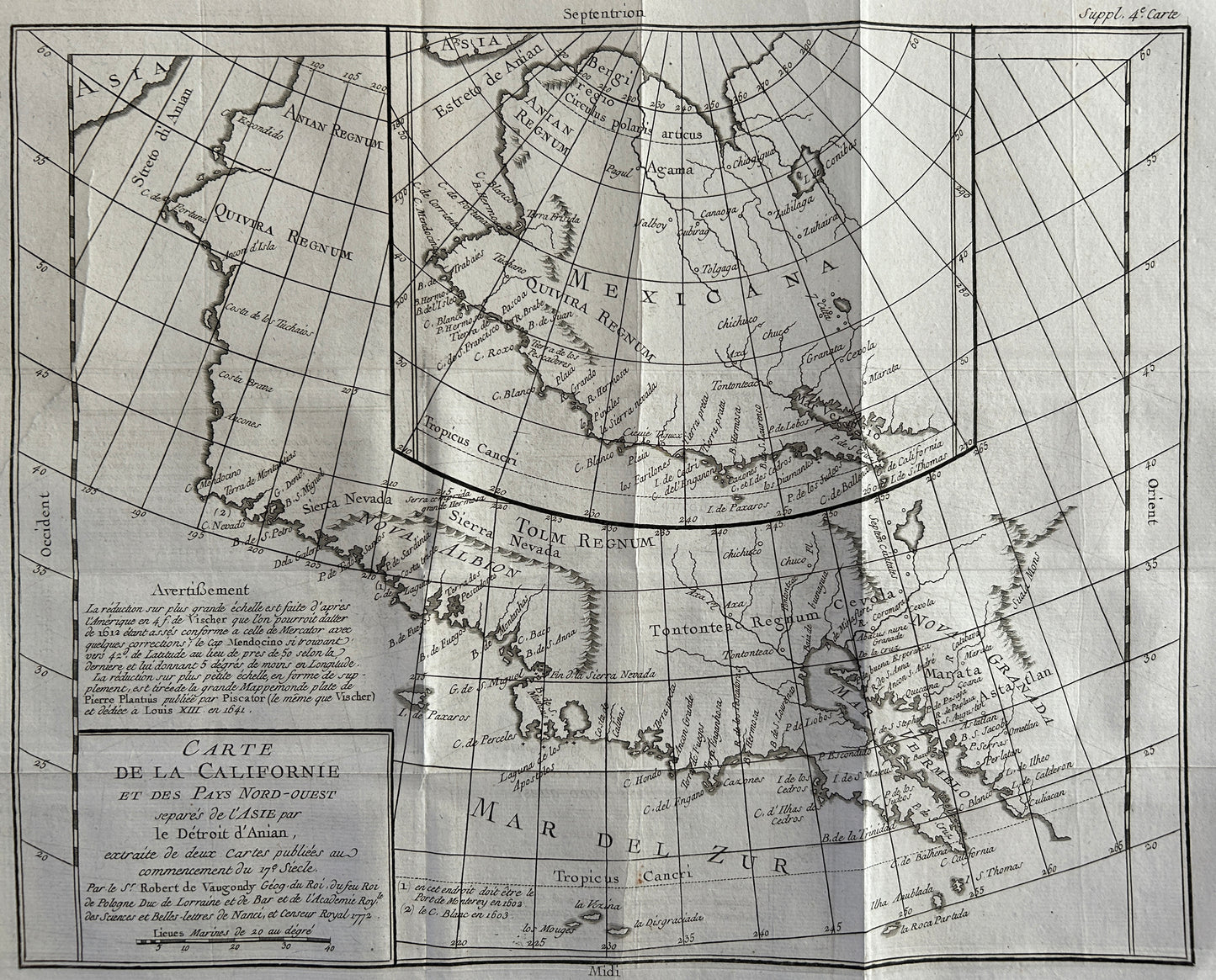 Carte de la Californie et des Pays nord-ouest