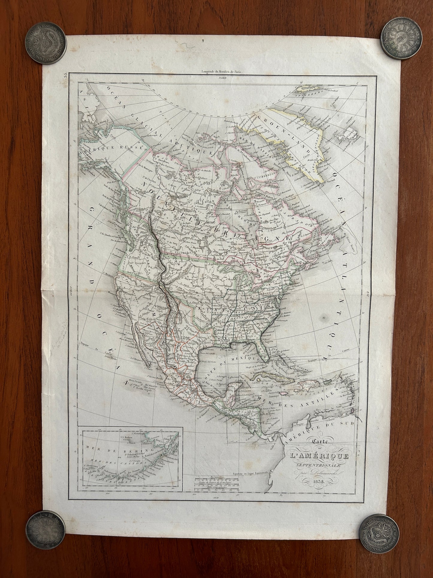 Carte de l'Amérique Septentrionale 1838