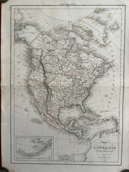 Carte de l'Amérique Septentrionale 1838