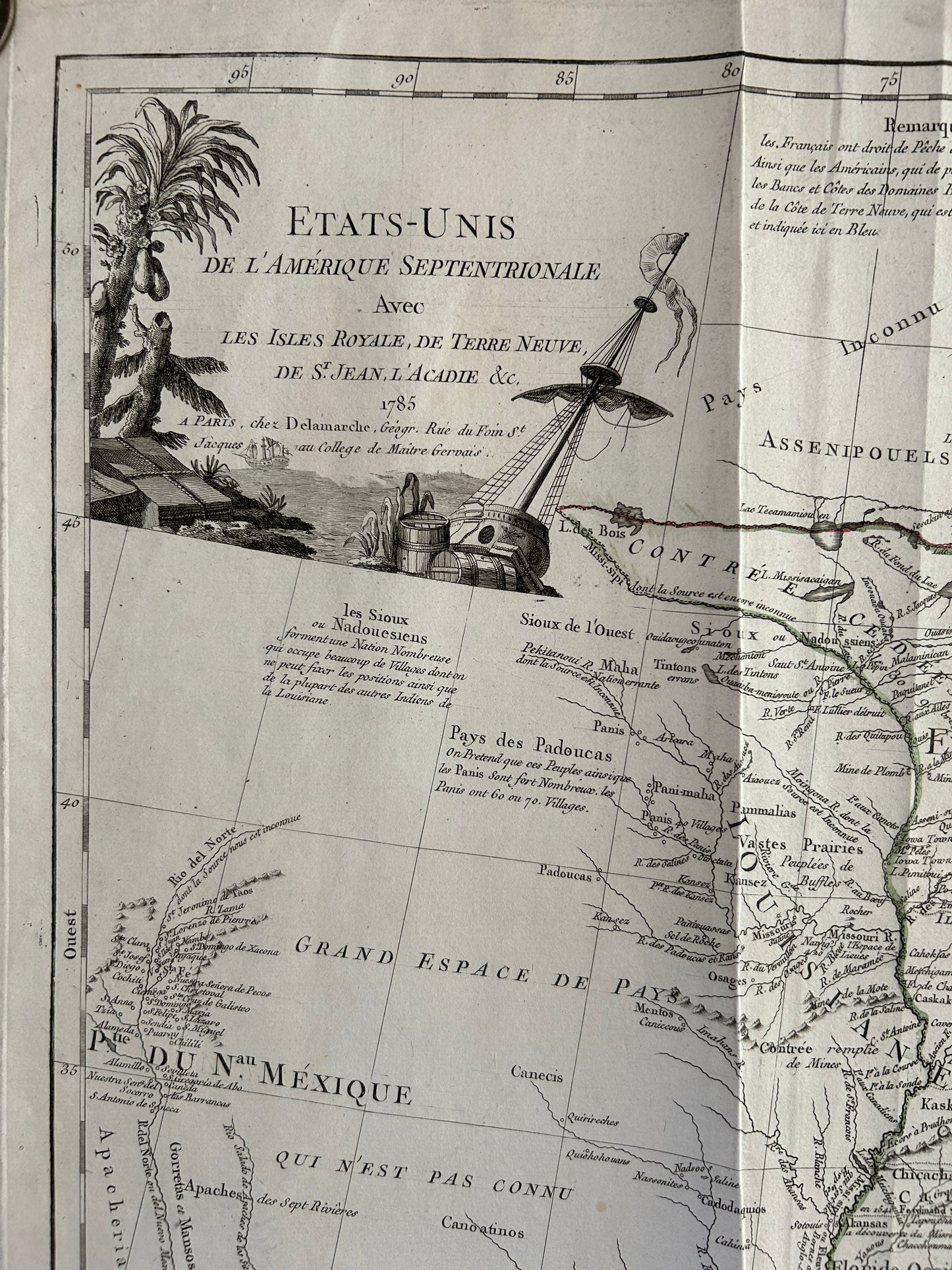 Delmarche, Charles Francois. Etats-Unis de L'Amerique Septentrionale avec les isles royale... Paris, 1785.