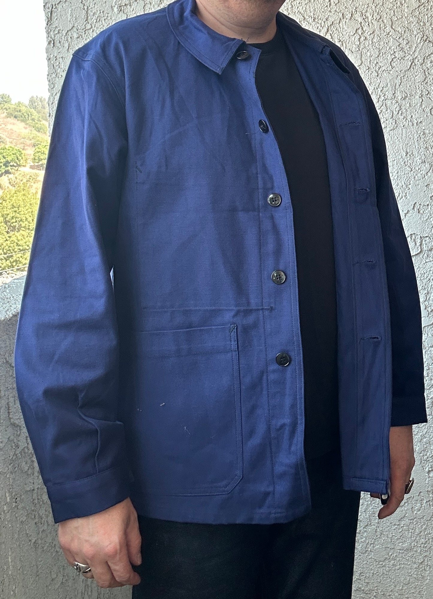 Vintage French Blue Workwear Chore Jacket