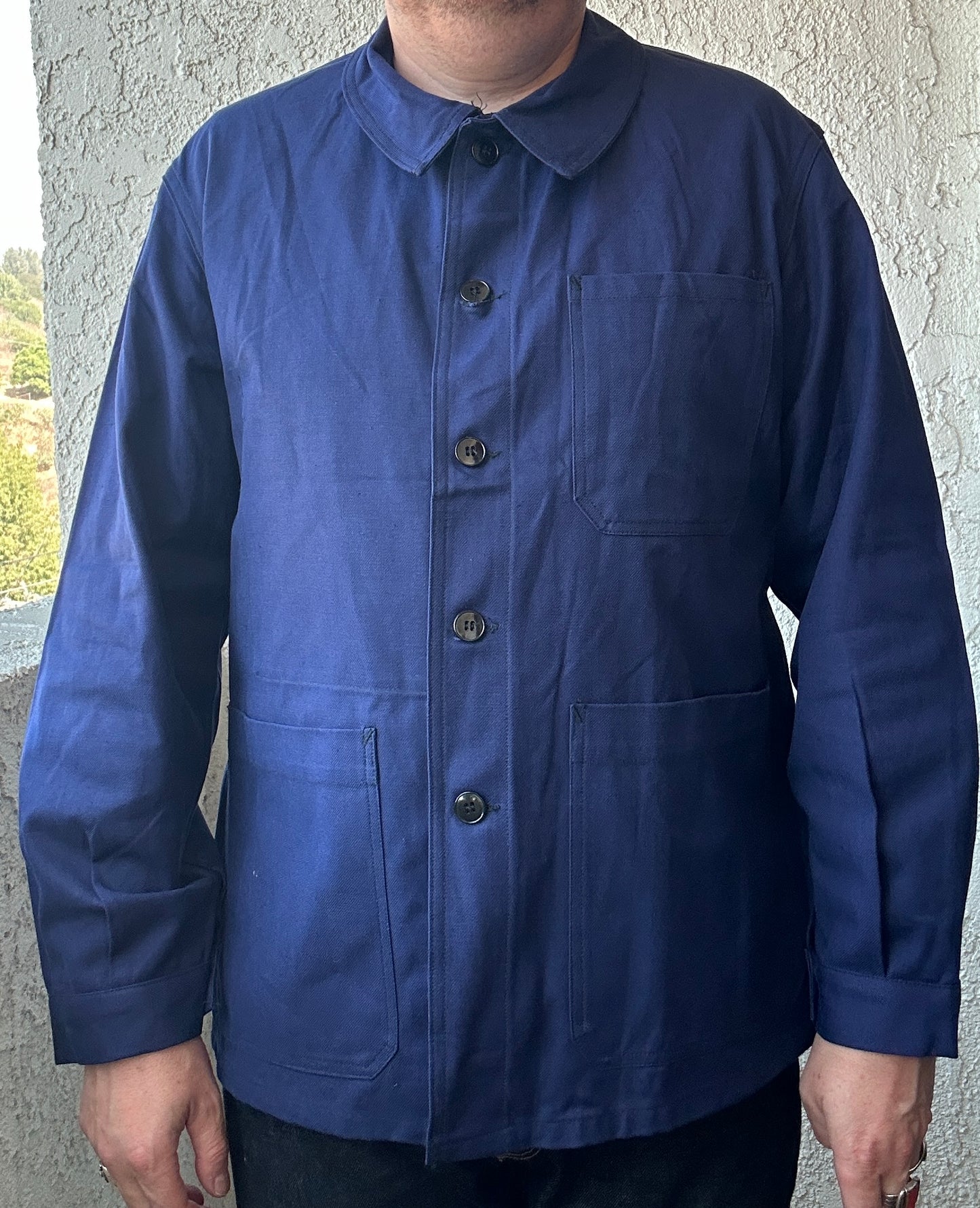 Vintage French Blue Workwear Chore Jacket