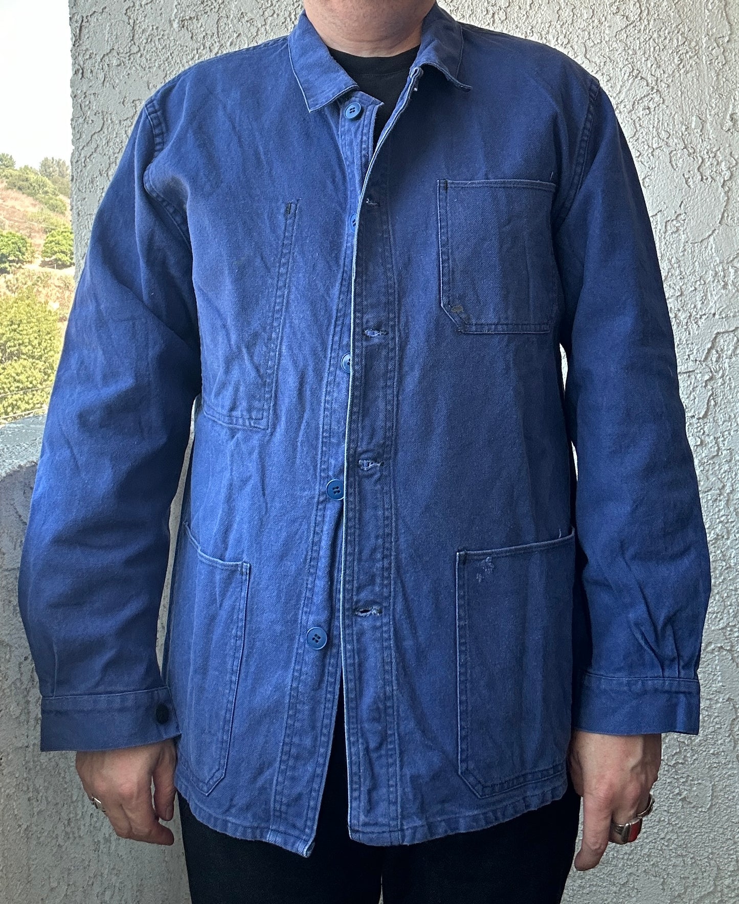 Vintage French Blue Workwear Chore Jacket