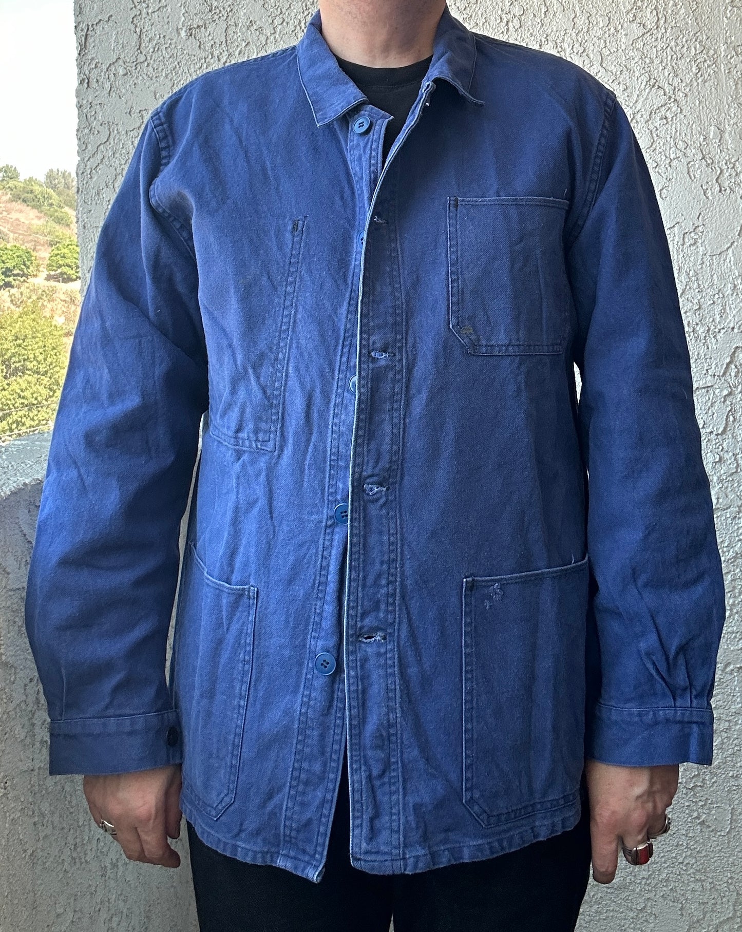 Vintage French Blue Workwear Chore Jacket