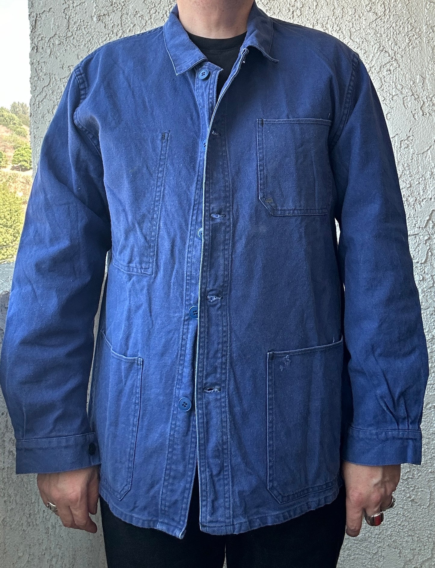 Vintage French Blue Workwear Chore Jacket