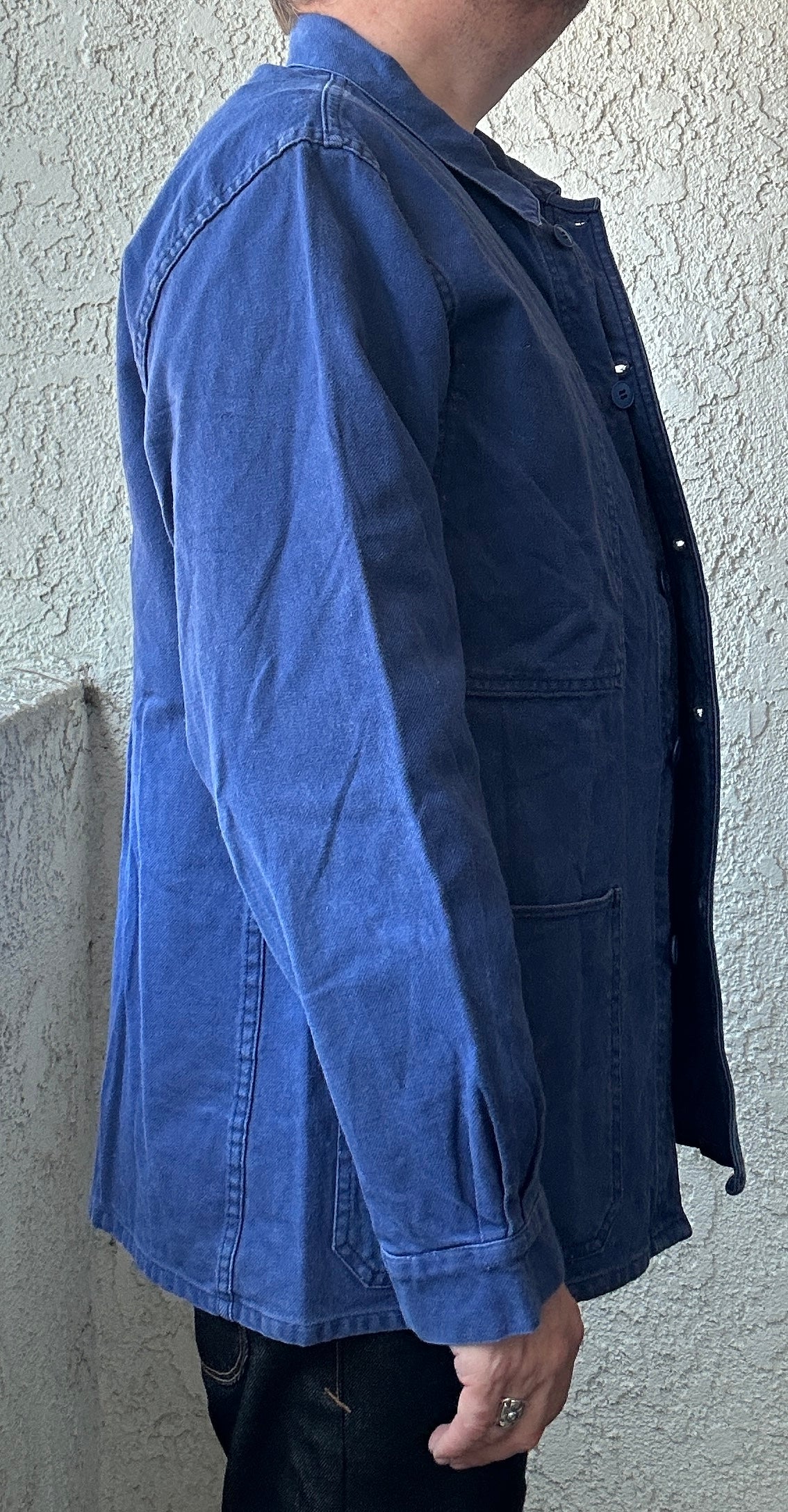 Vintage French Blue Workwear Chore Jacket