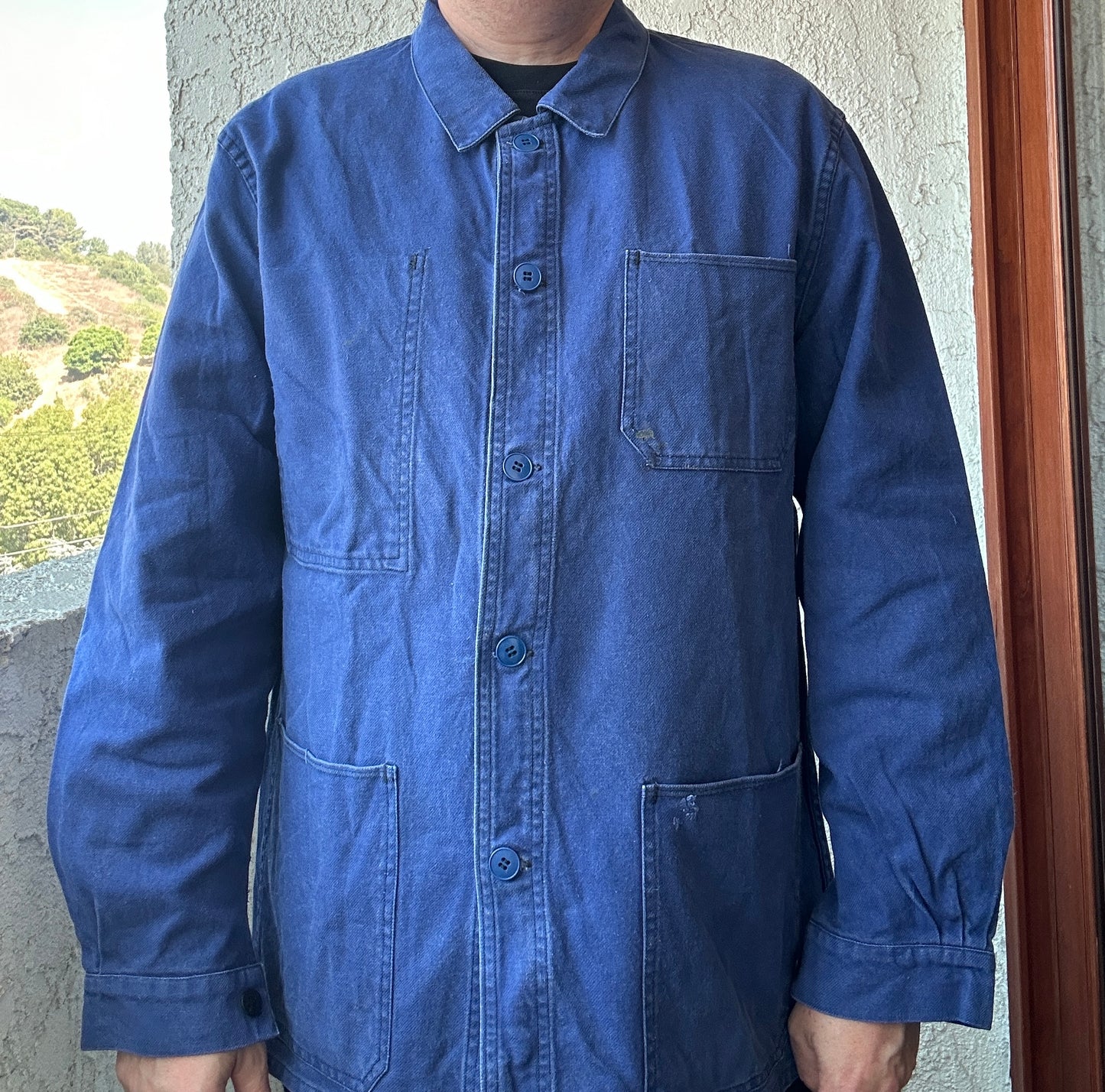 Vintage French Blue Workwear Chore Jacket