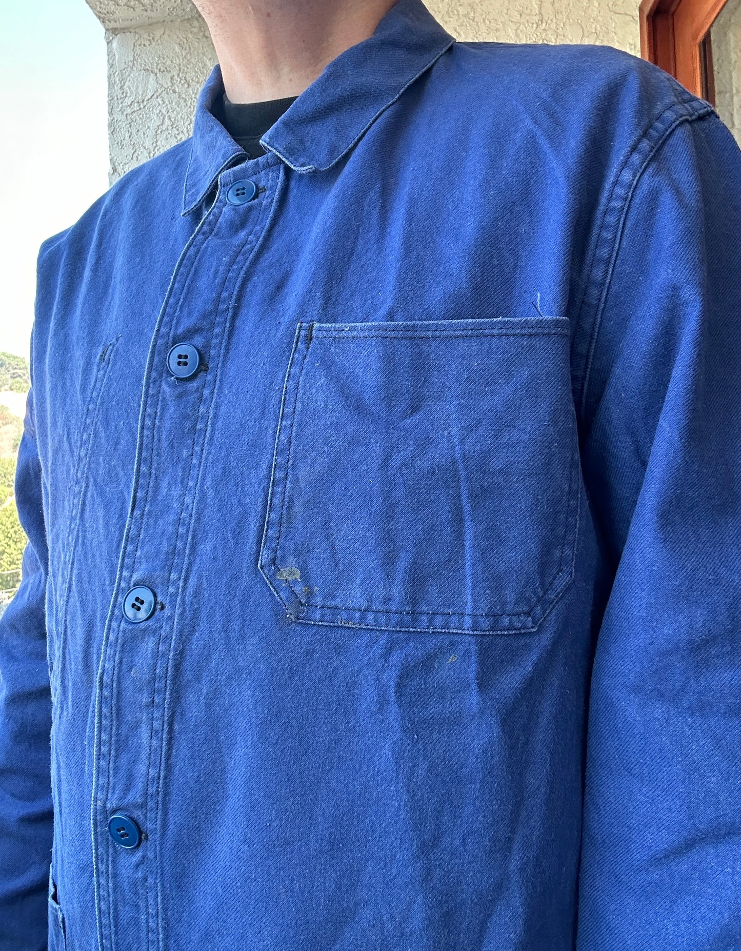 Vintage French Blue Workwear Chore Jacket