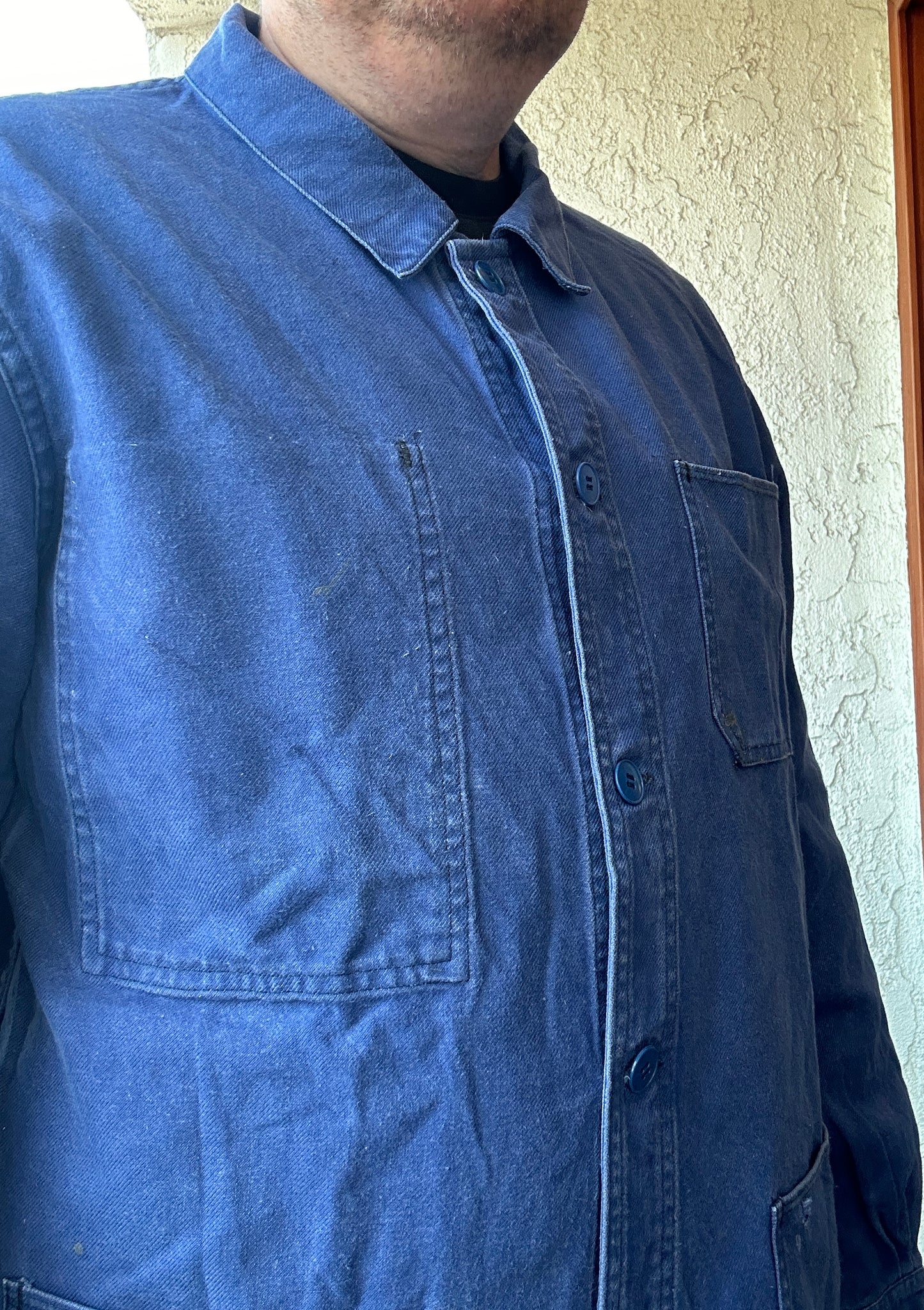 Vintage French Blue Workwear Chore Jacket