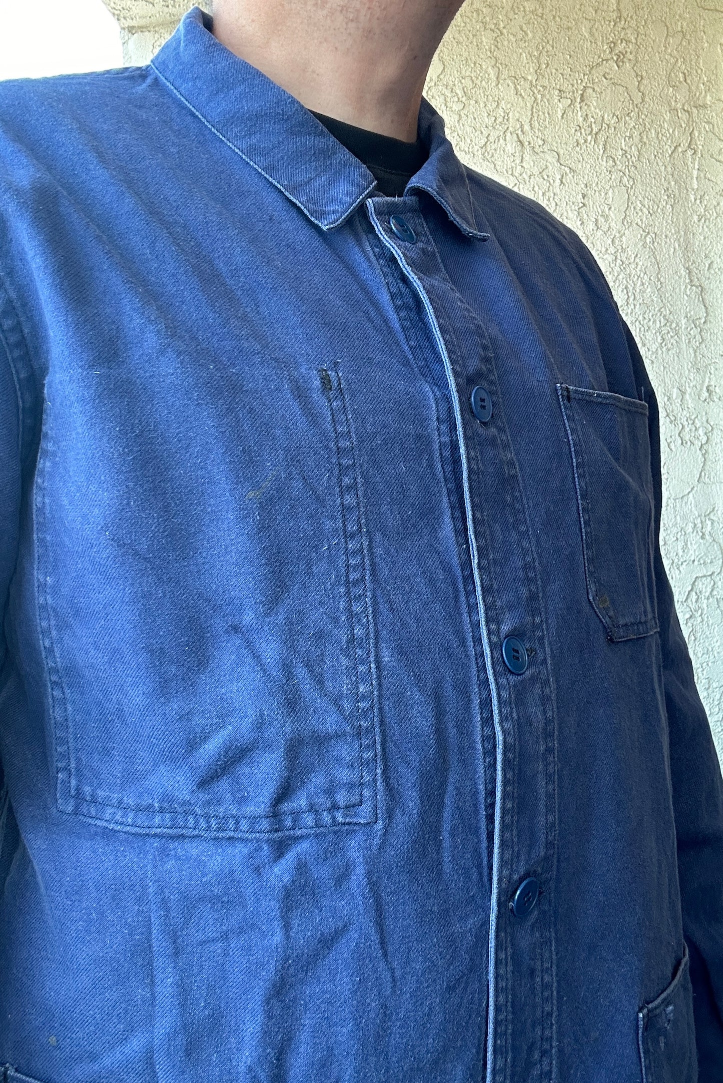 Vintage French Blue Workwear Chore Jacket