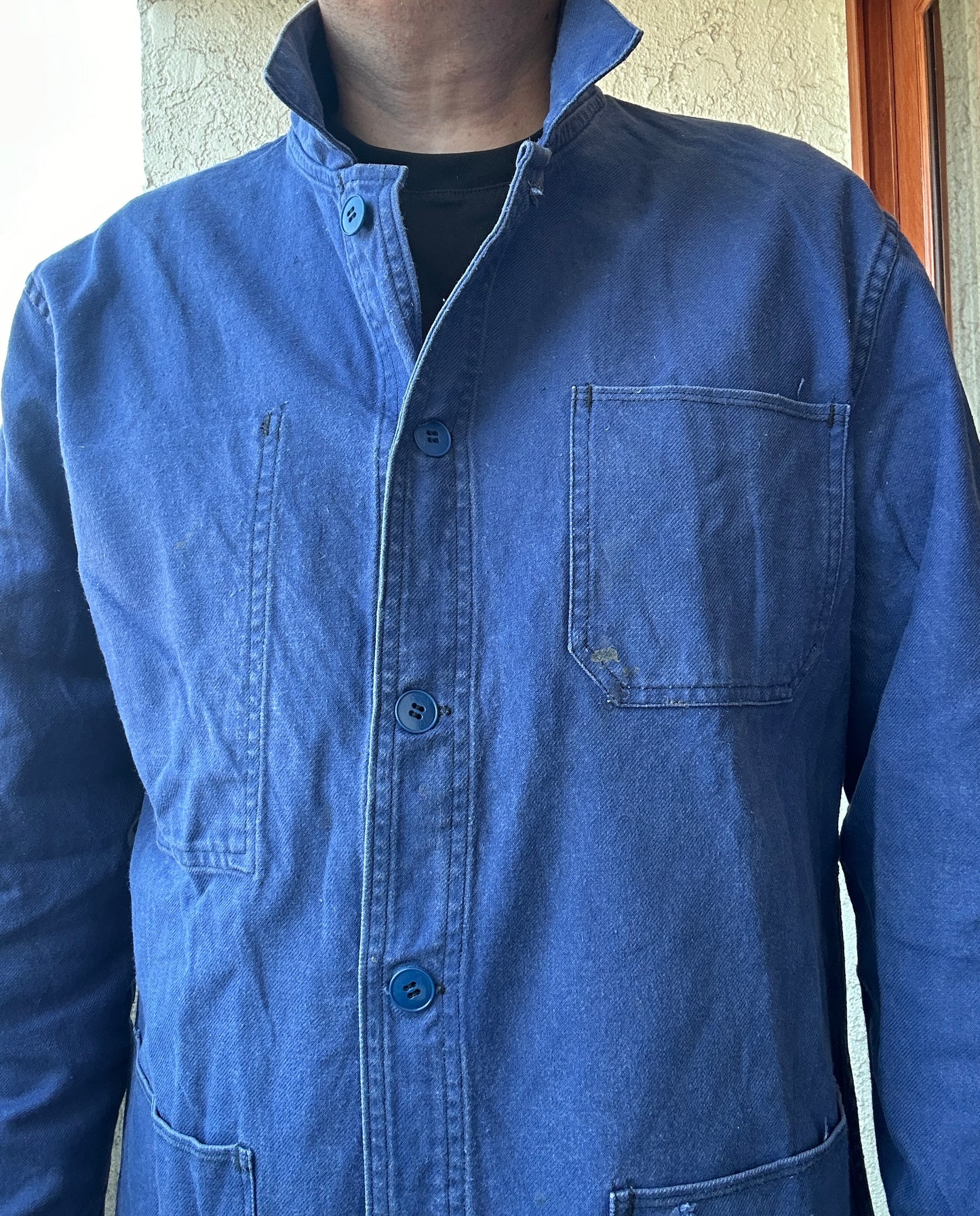 Vintage French Blue Workwear Chore Jacket