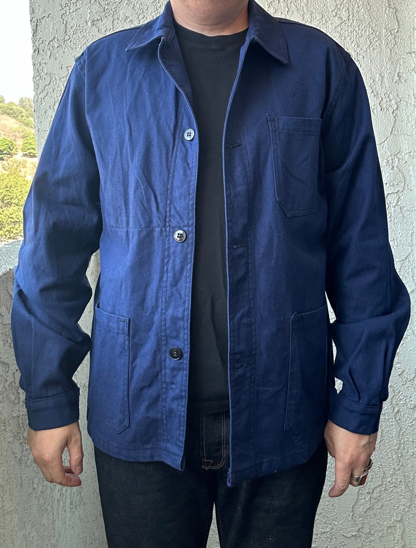 Vintage French Blue Workwear Chore Jacket