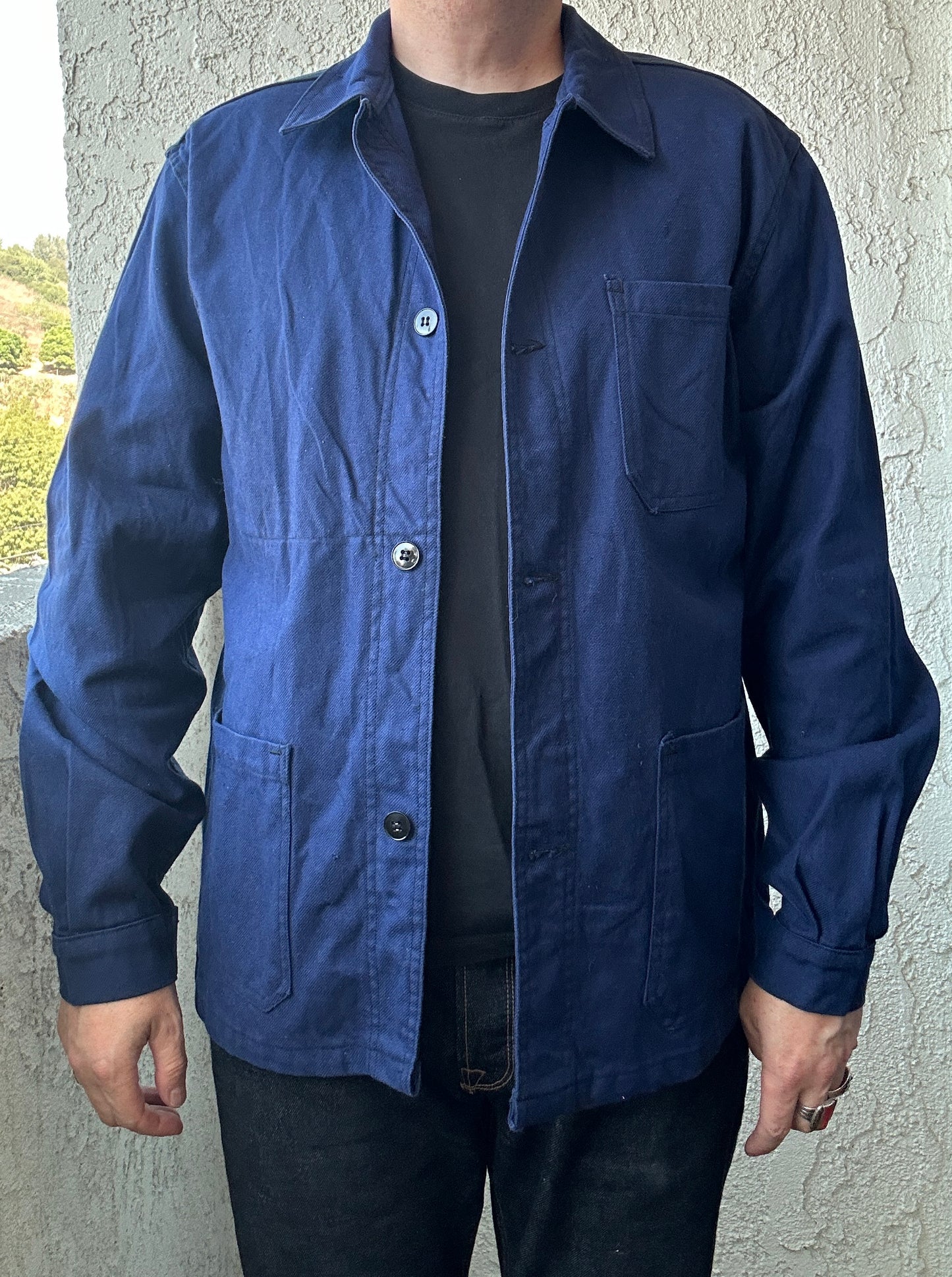 Vintage French Blue Workwear Chore Jacket