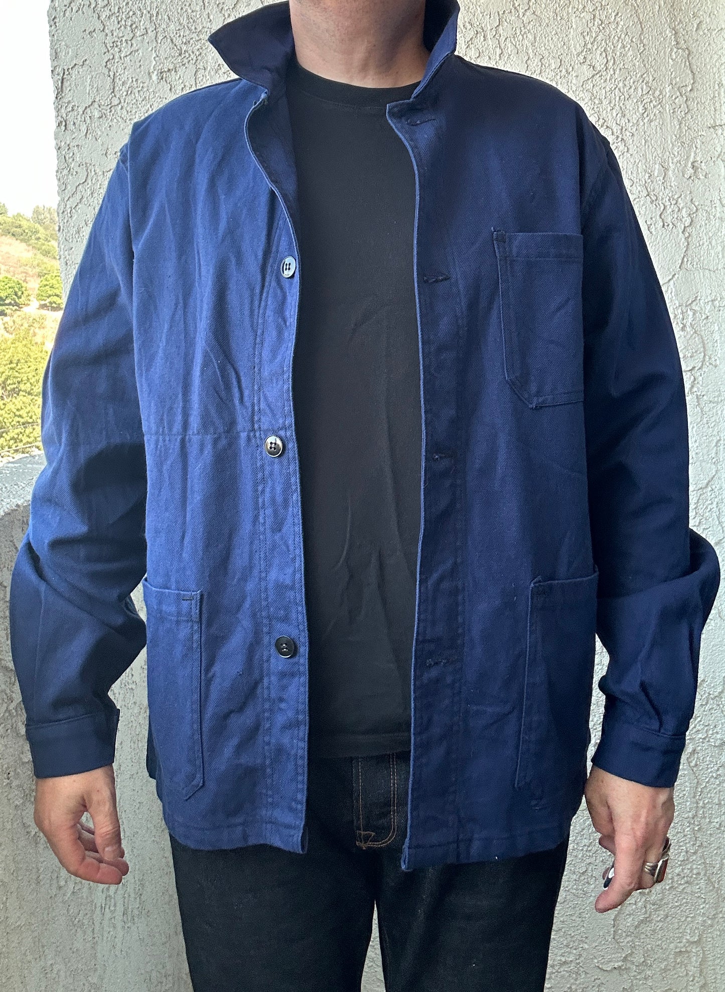 Vintage French Blue Workwear Chore Jacket