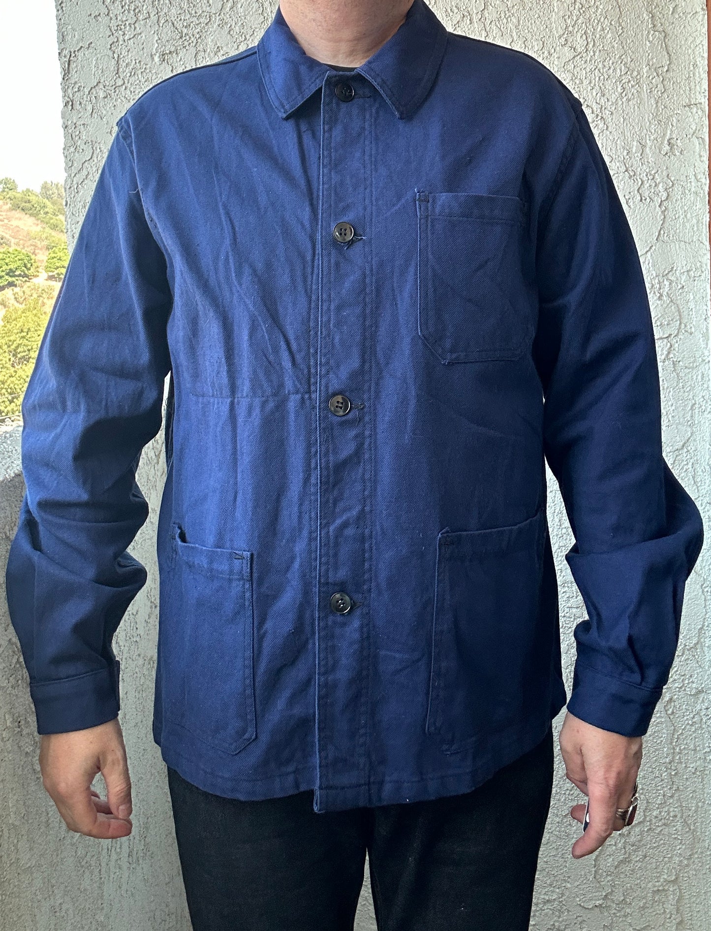 Vintage French Blue Workwear Chore Jacket