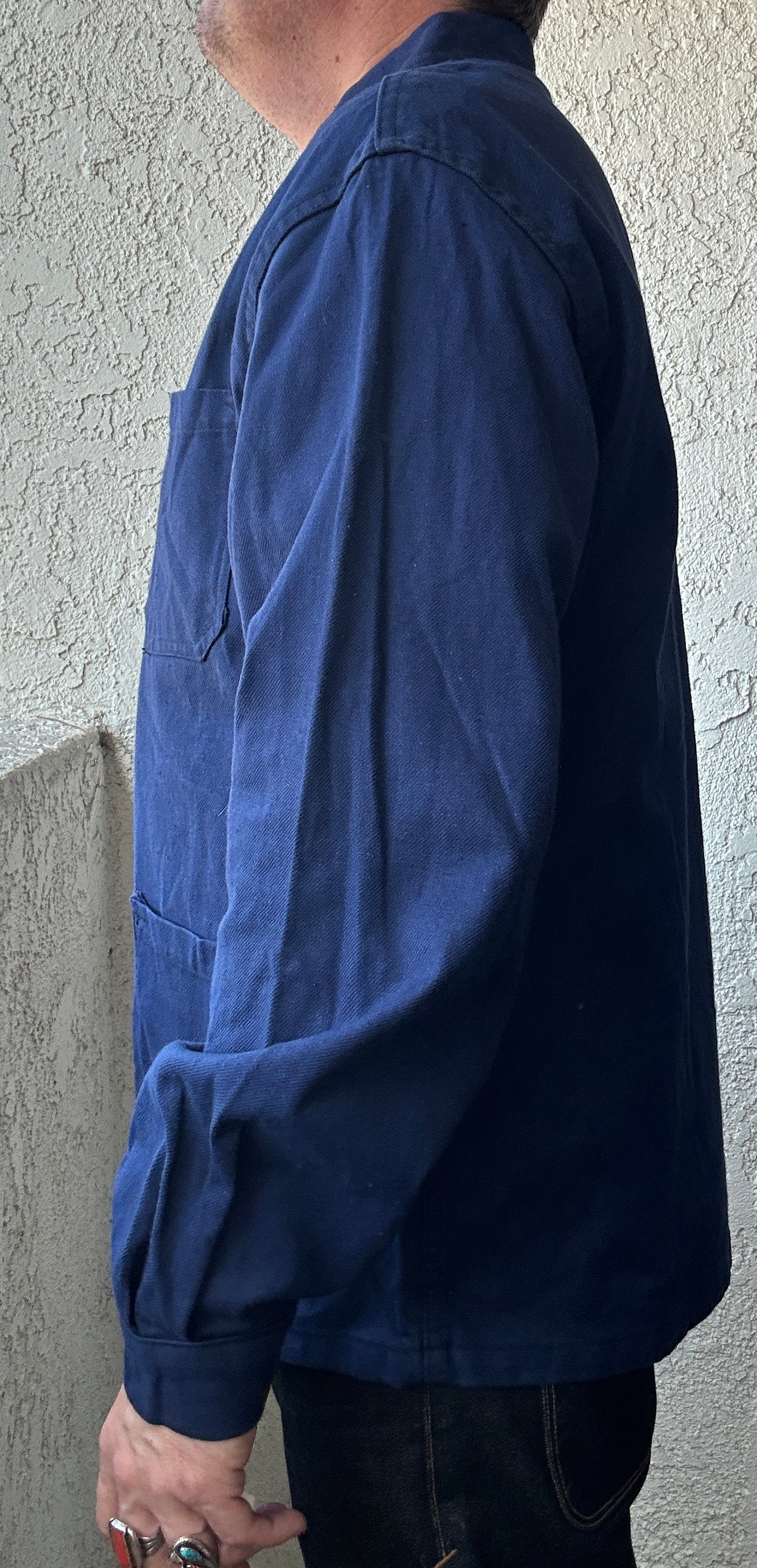 Vintage French Blue Workwear Chore Jacket