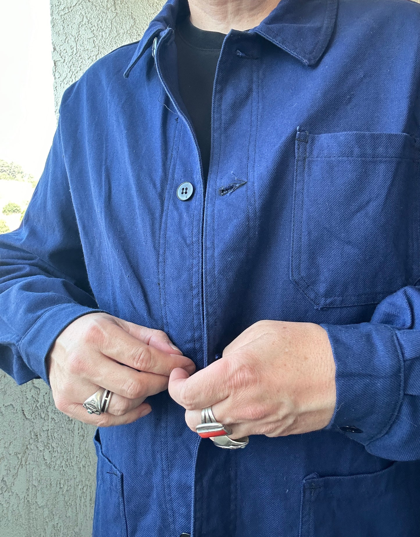 Vintage French Blue Workwear Chore Jacket