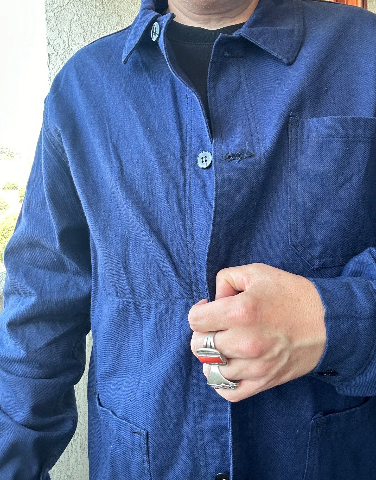 Vintage French Blue Workwear Chore Jacket