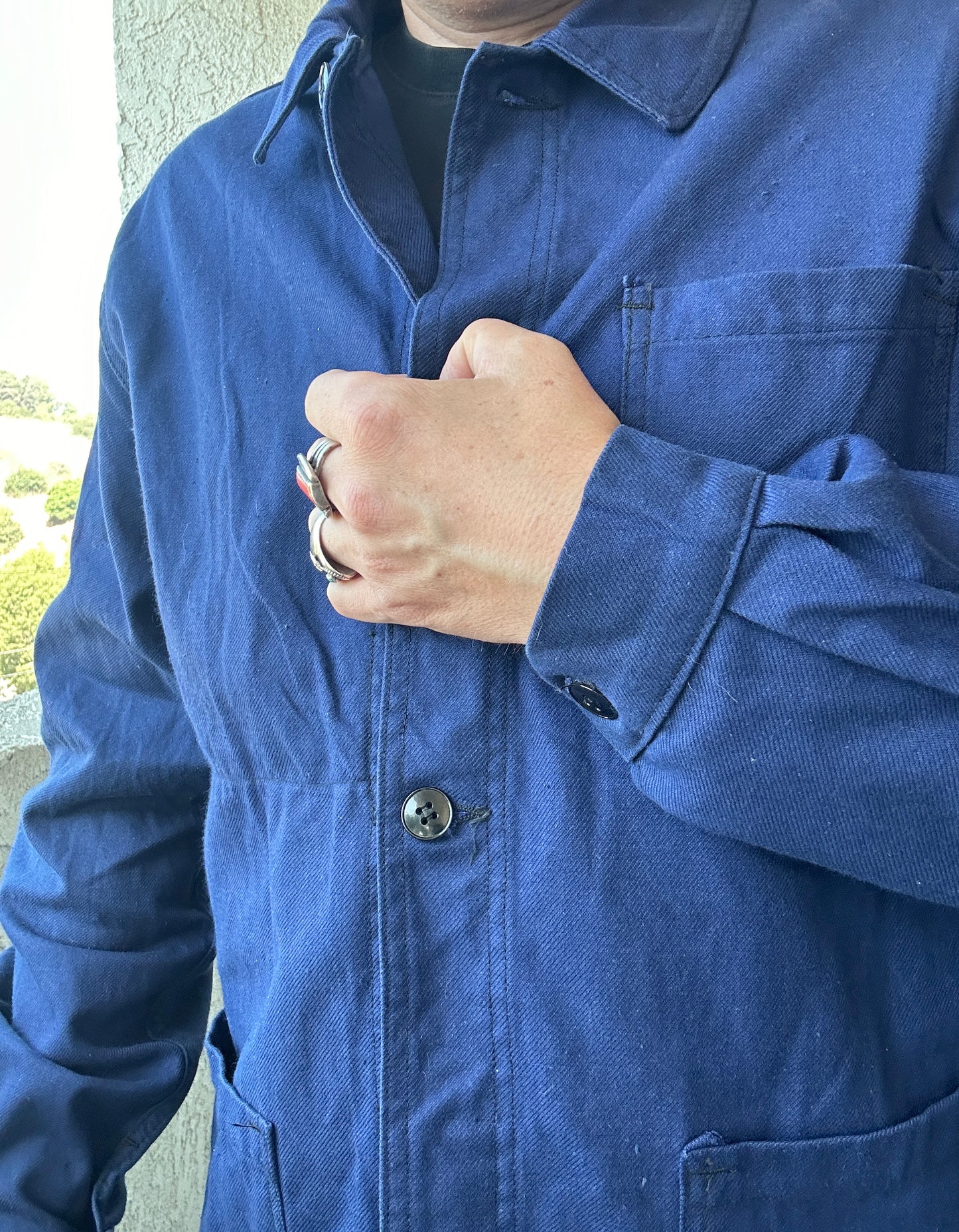 Vintage French Blue Workwear Chore Jacket