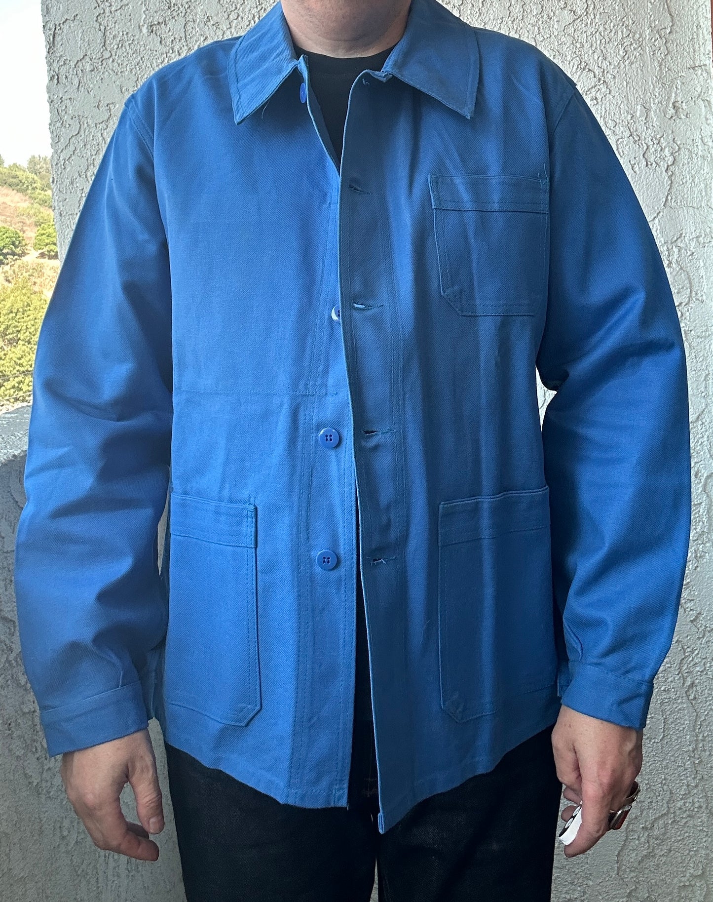 Vintage French Blue Workwear Chore Jacket