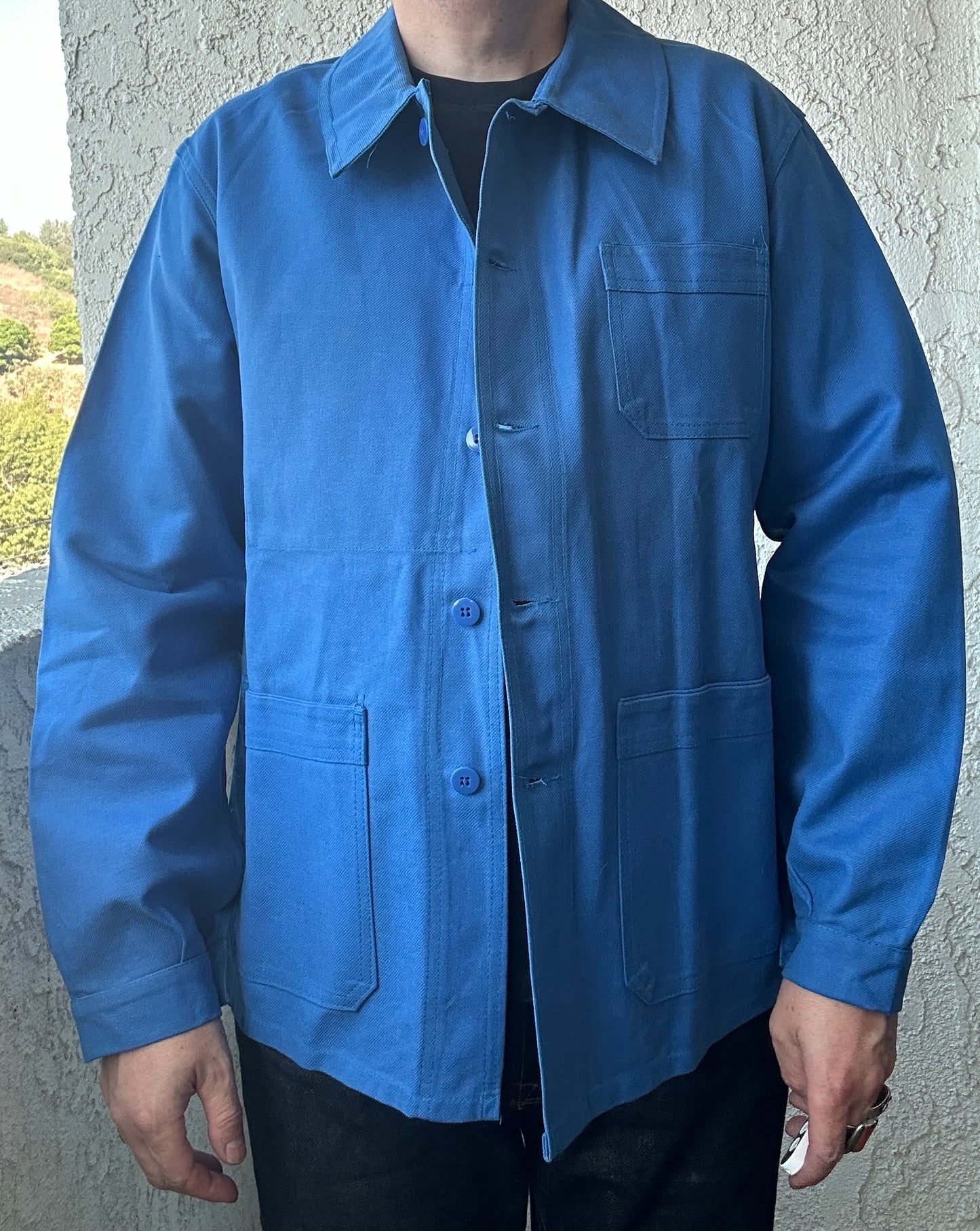 Vintage French Blue Workwear Chore Jacket