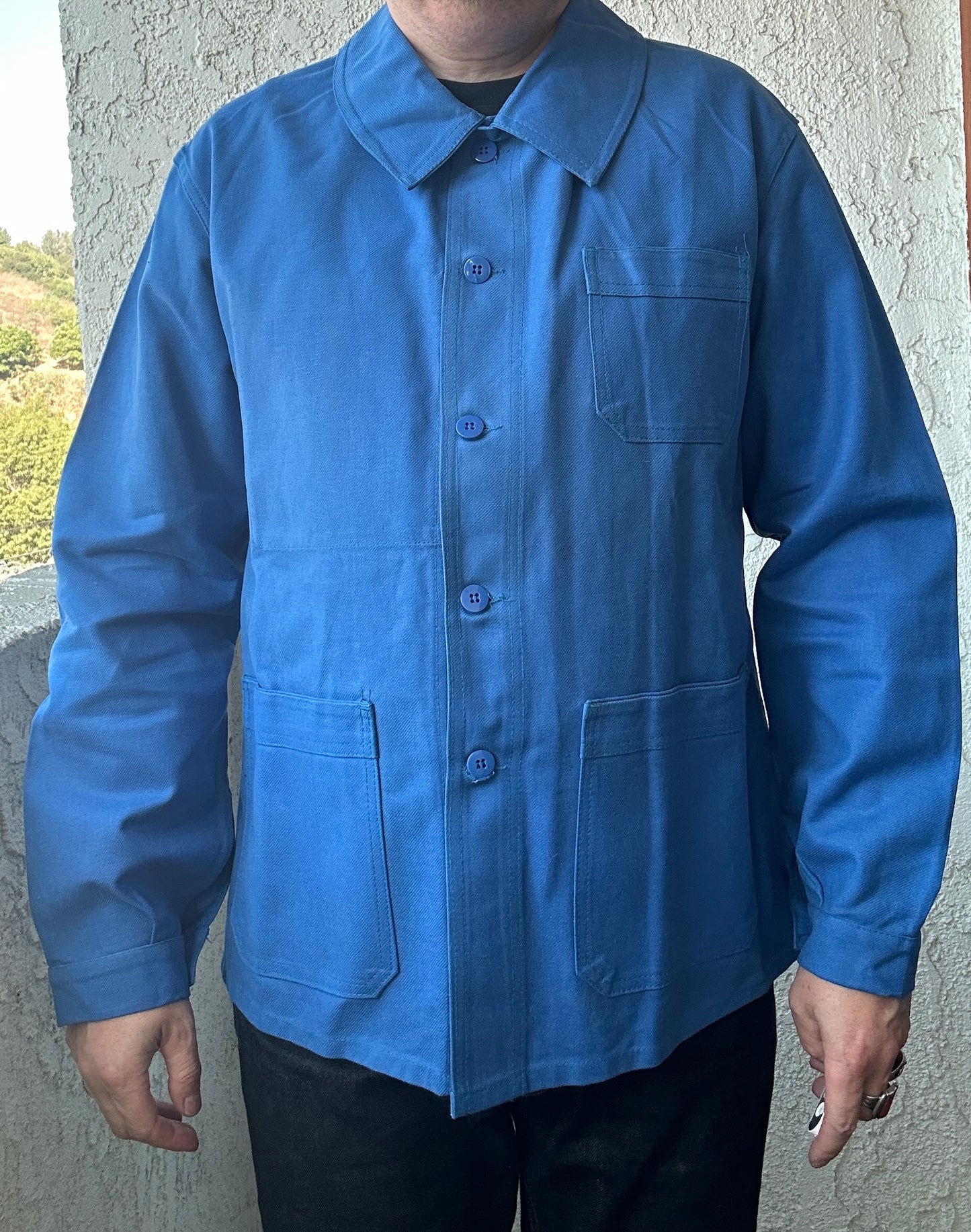 Vintage French Blue Workwear Chore Jacket