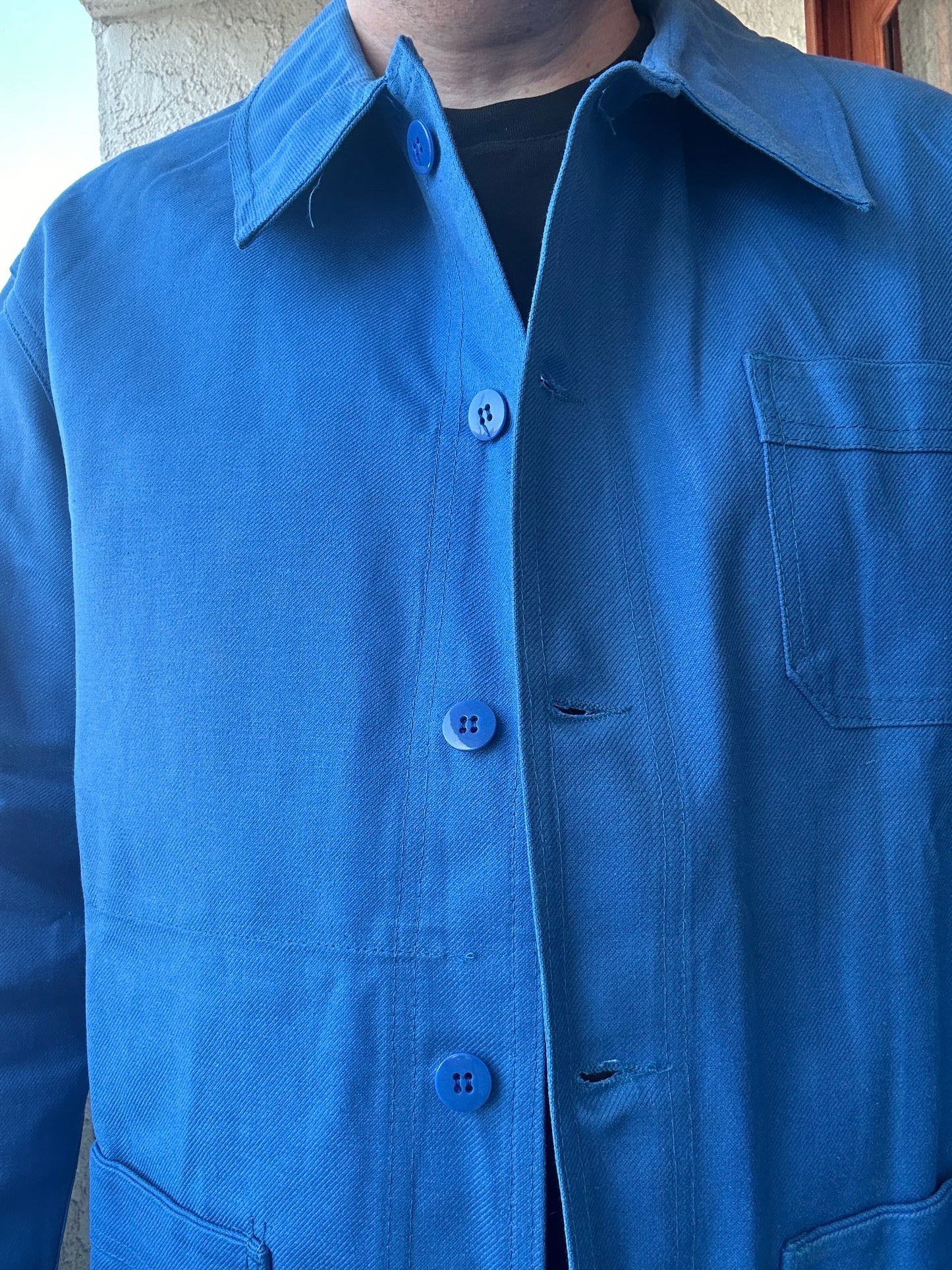 Vintage French Blue Workwear Chore Jacket