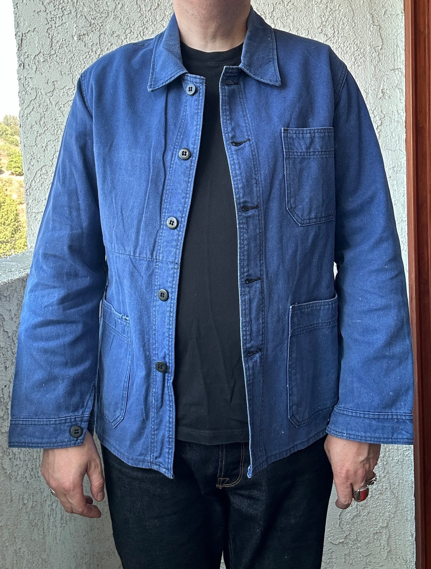 Vintage French Blue Workwear Chore Jacket