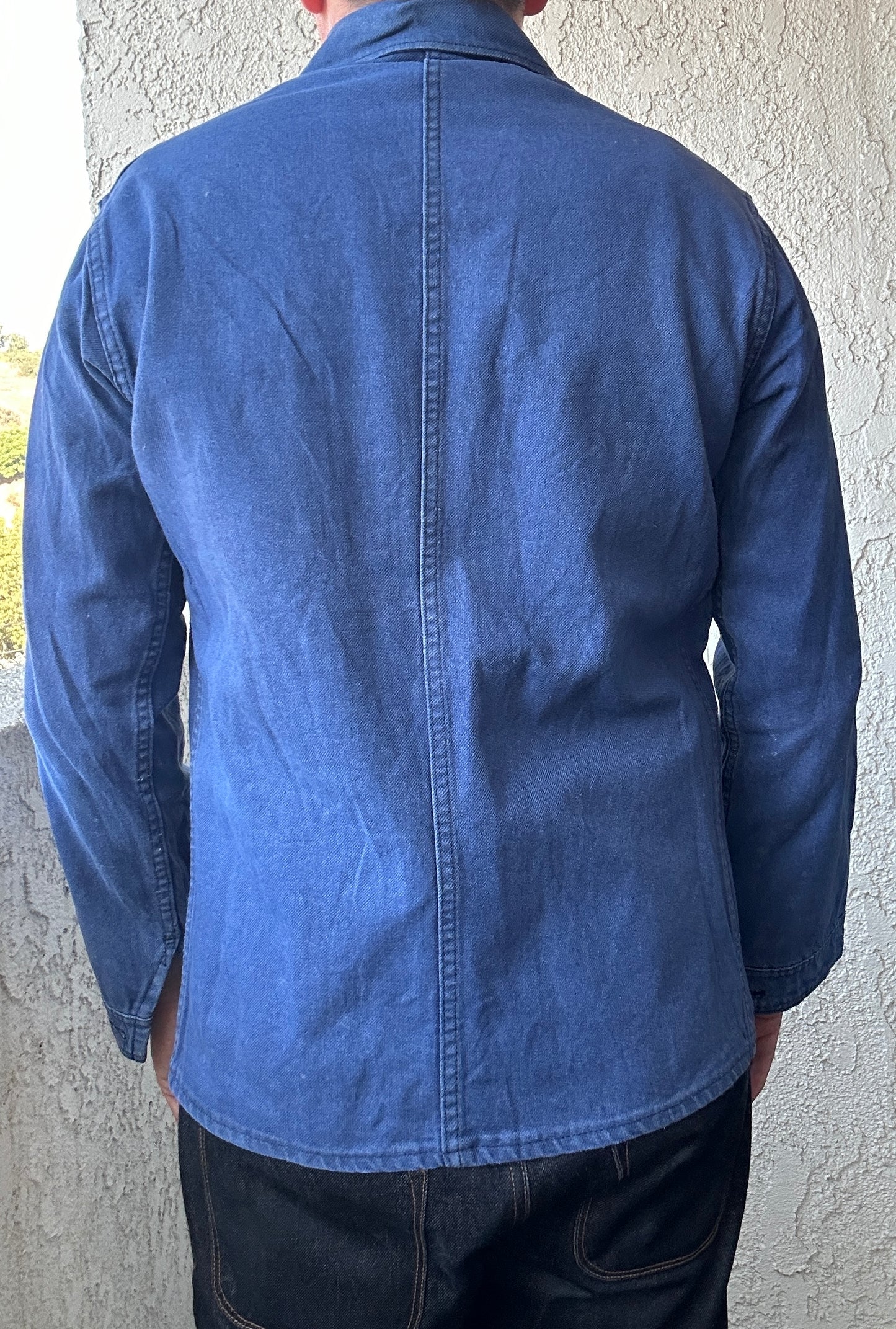 Vintage French Blue Workwear Chore Jacket