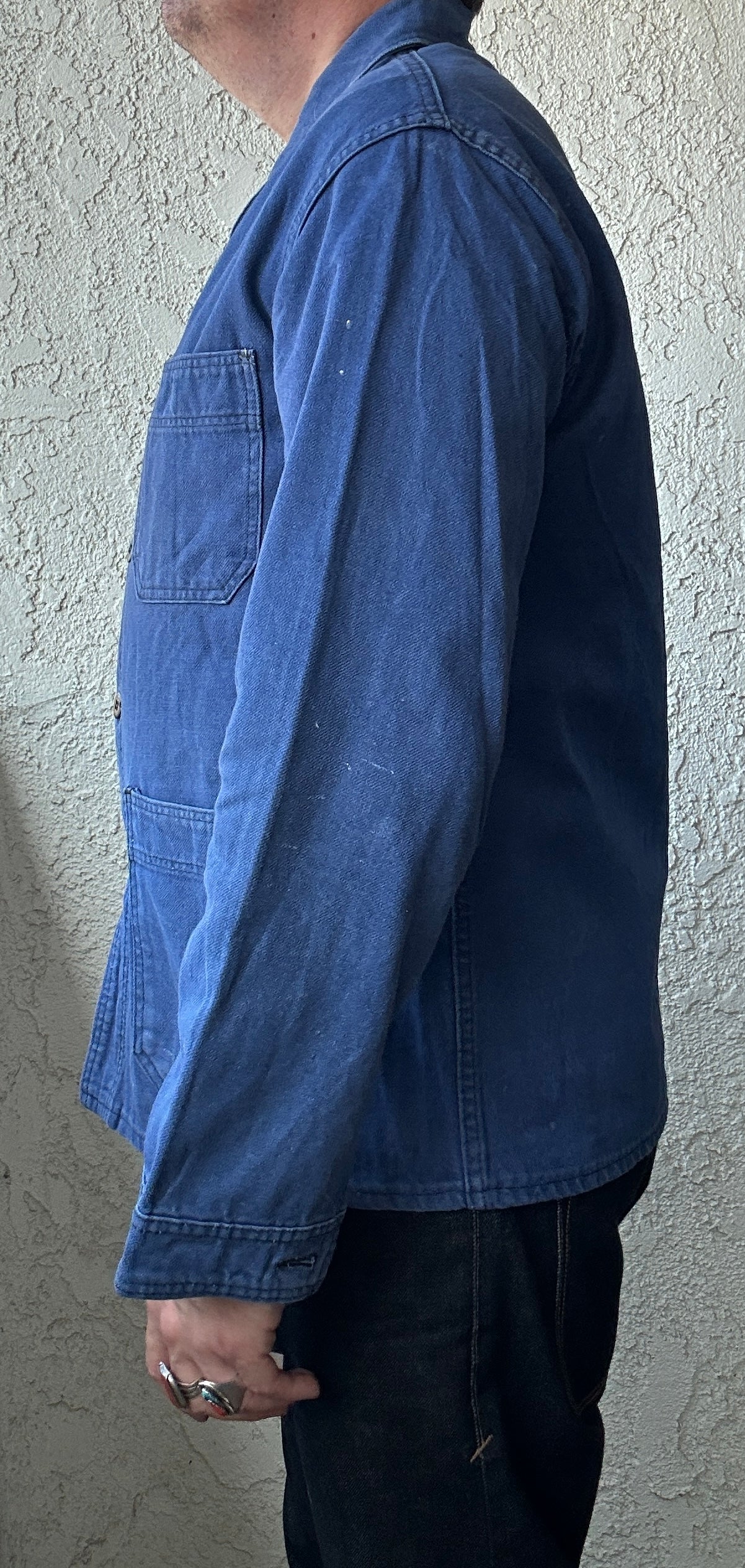 Vintage French Blue Workwear Chore Jacket