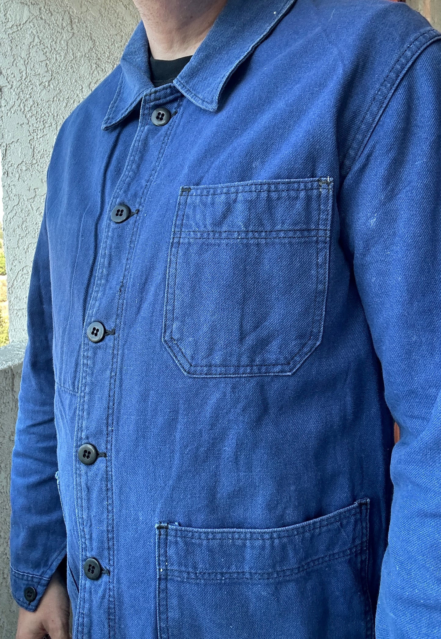 Vintage French Blue Workwear Chore Jacket