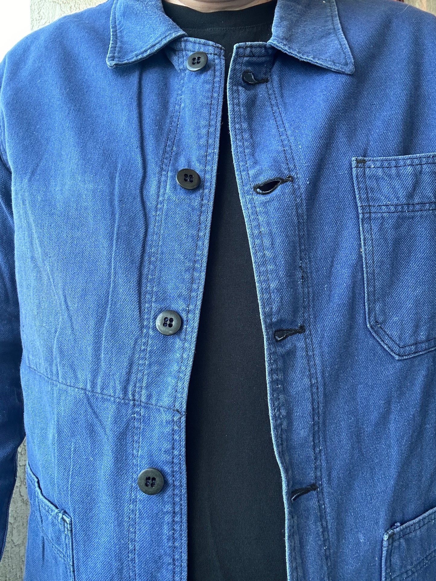 Vintage French Blue Workwear Chore Jacket