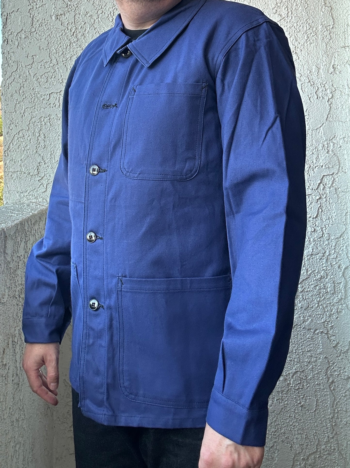 Vintage French Blue Workwear Chore Jacket