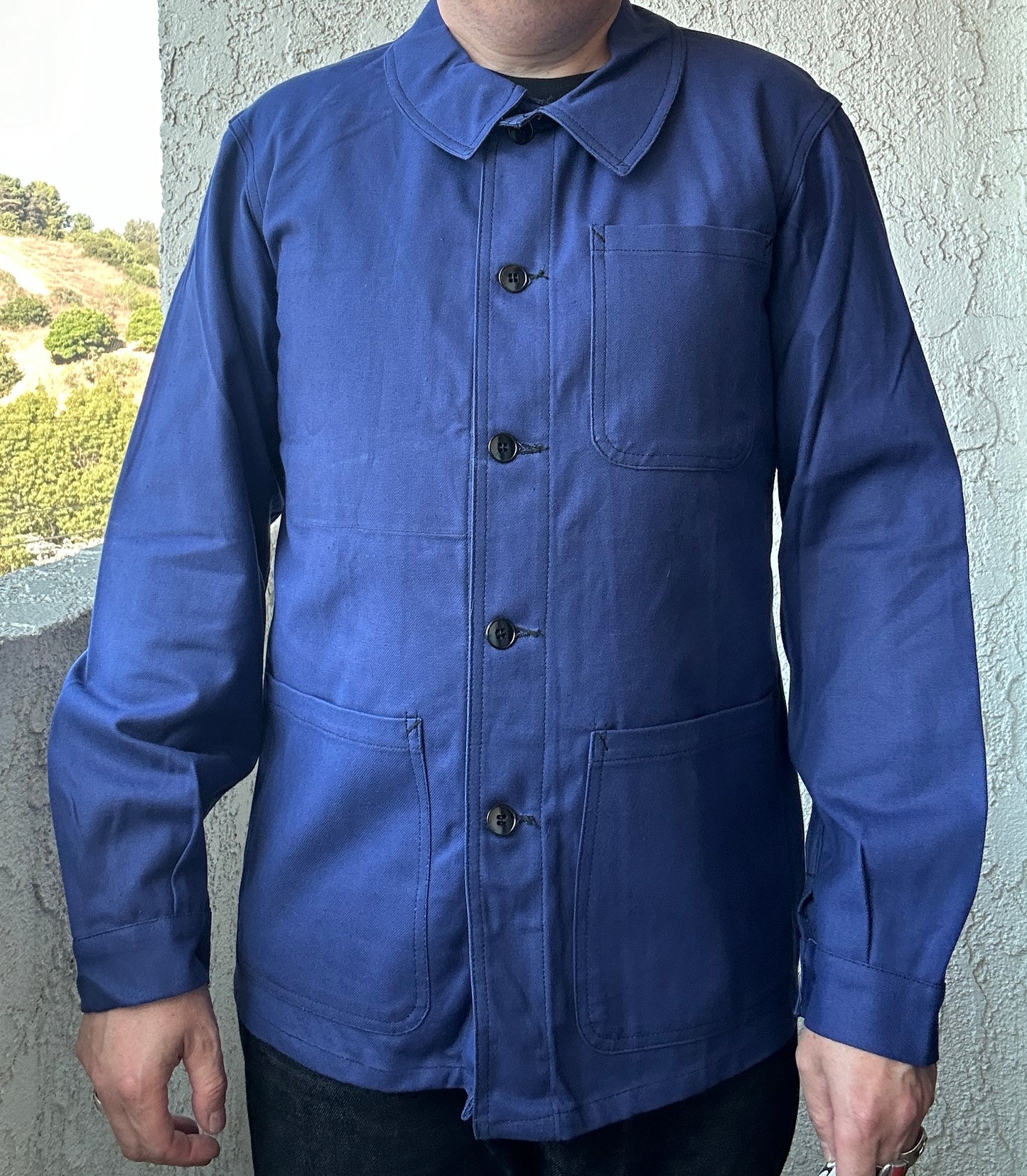 Vintage French Blue Workwear Chore Jacket