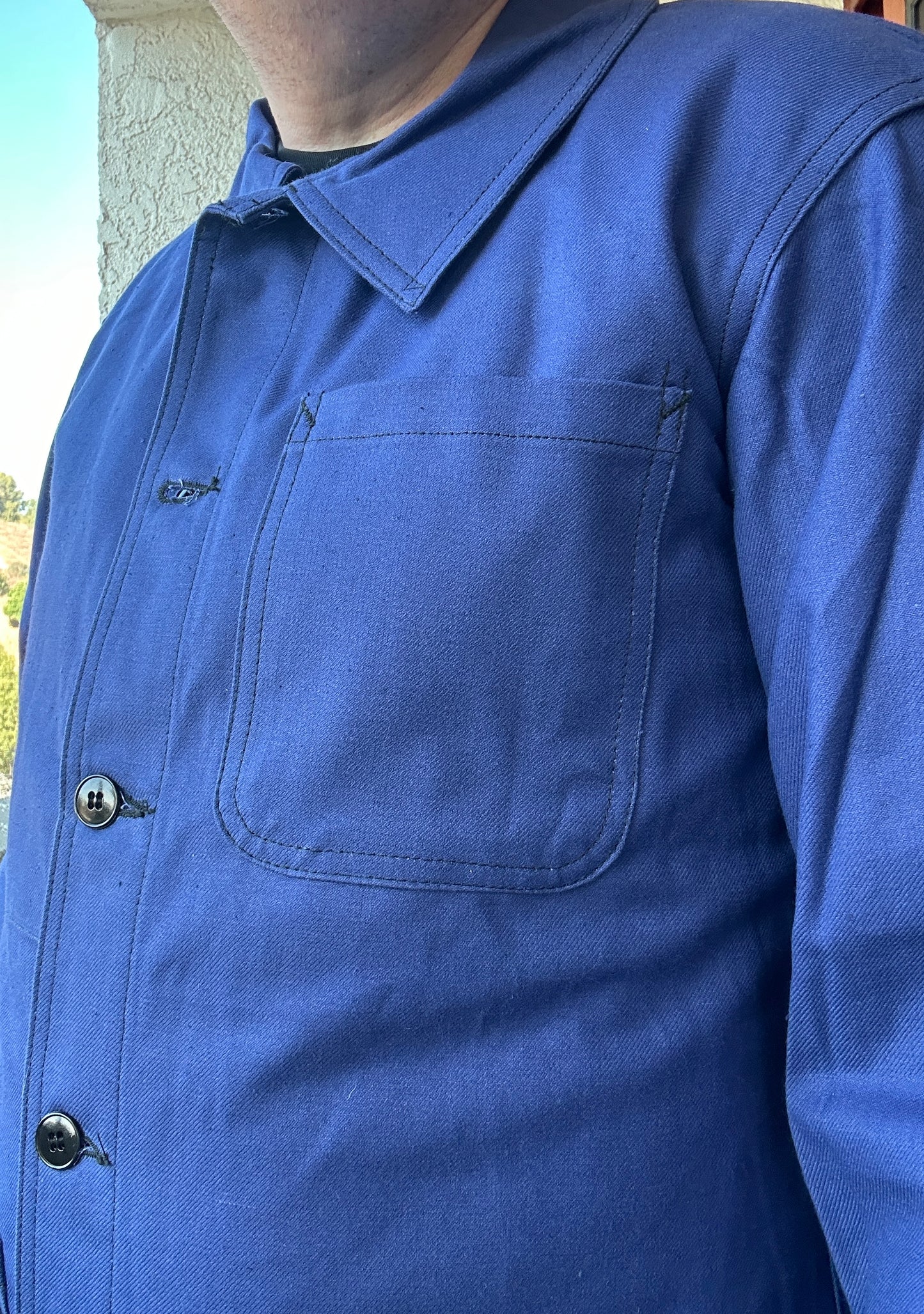 Vintage French Blue Workwear Chore Jacket