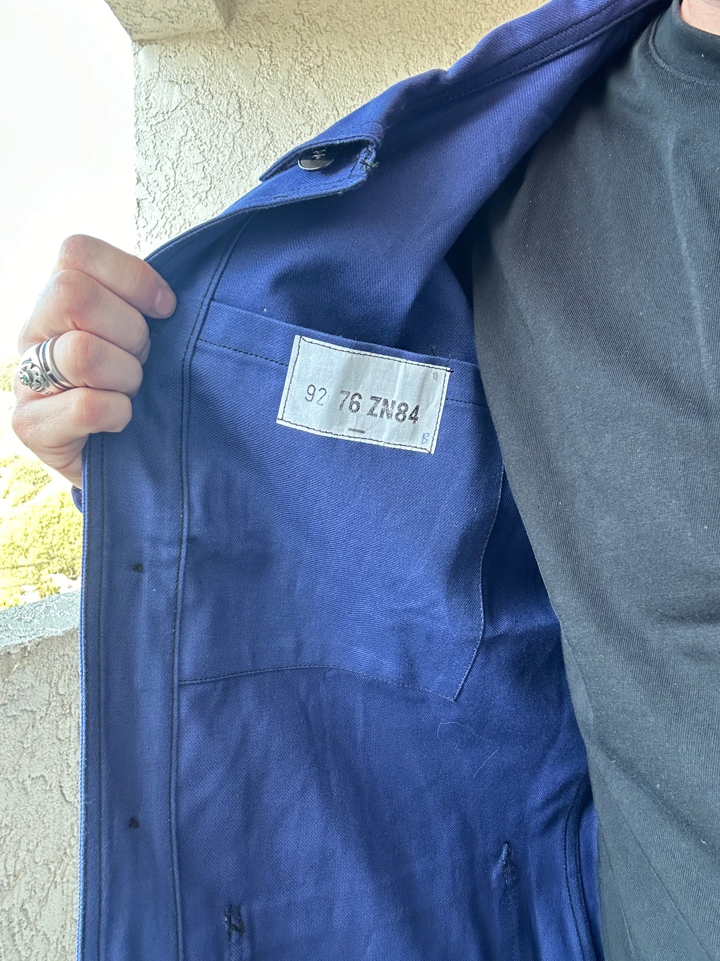 Vintage French Blue Workwear Chore Jacket