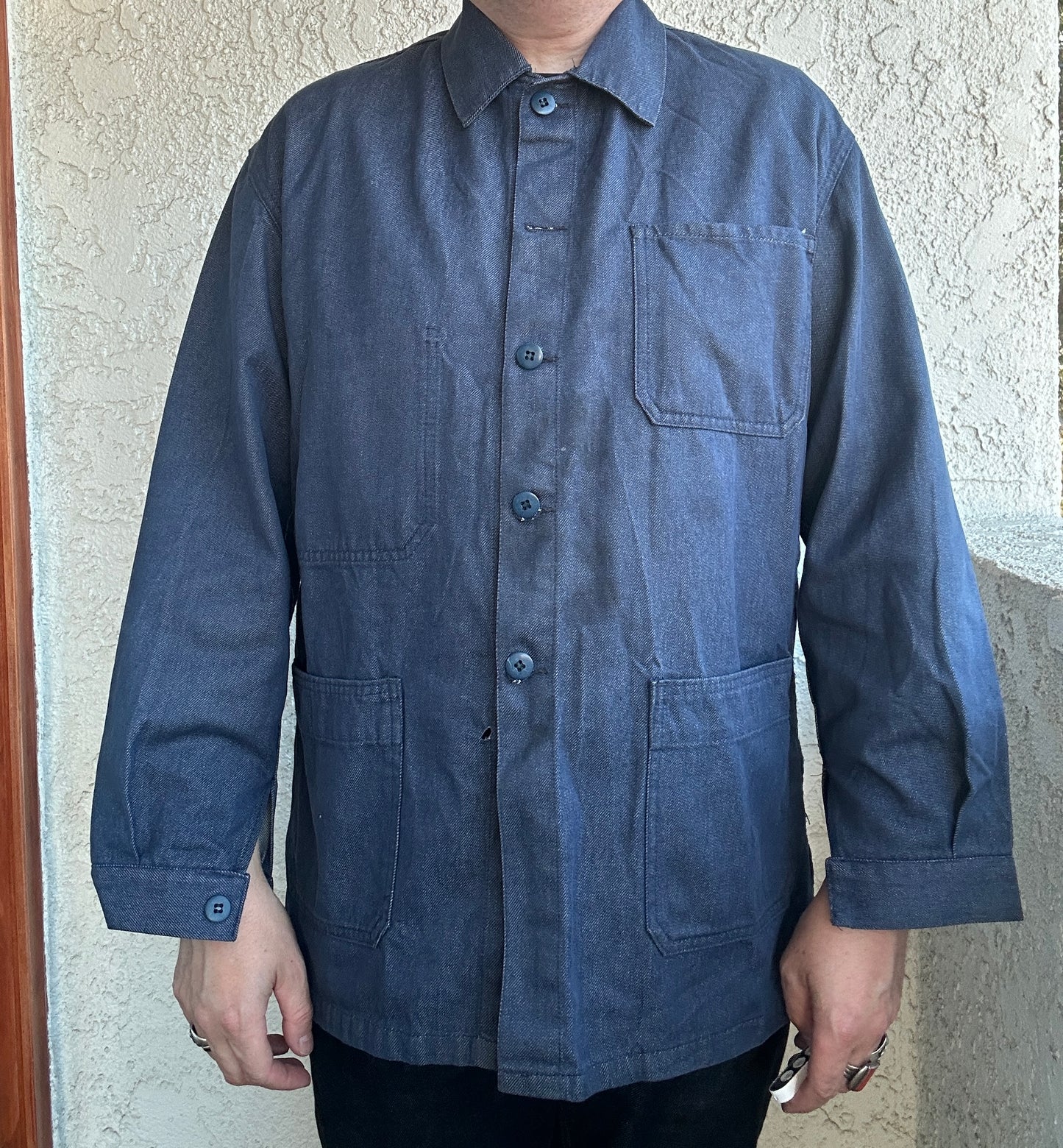 Vintage French Blue Workwear Chore Jacket