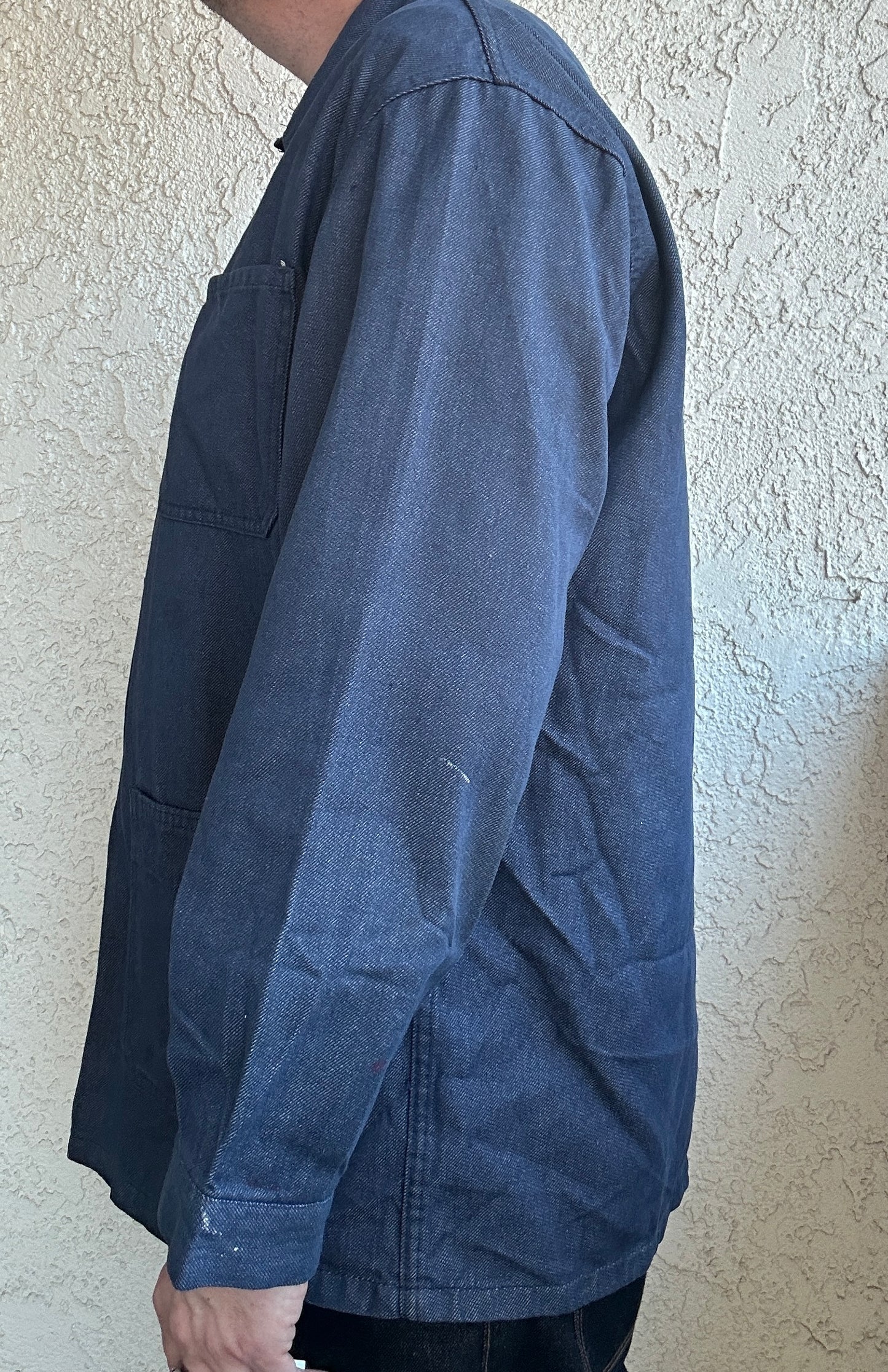 Vintage French Blue Workwear Chore Jacket