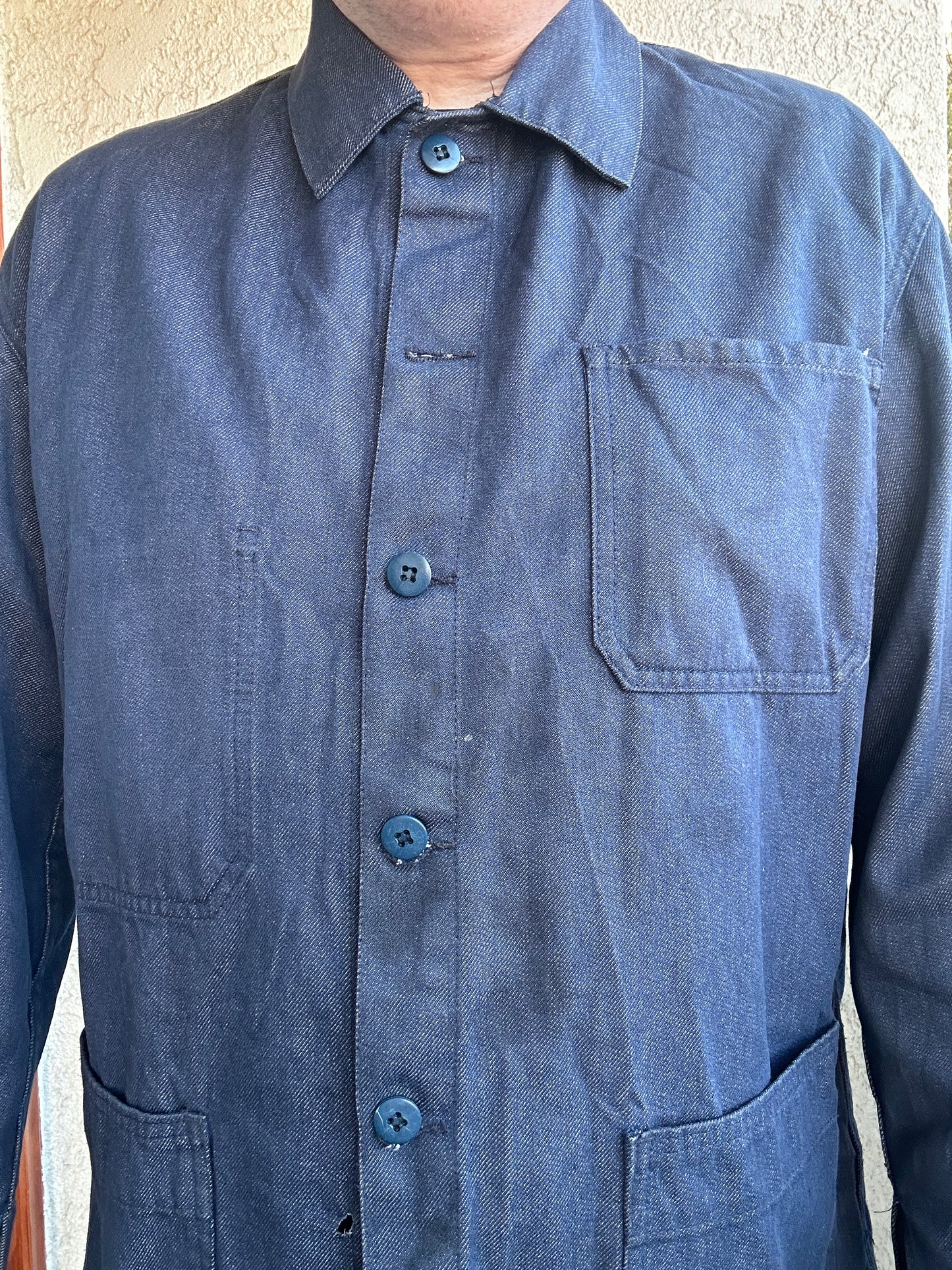 Vintage French Blue Workwear Chore Jacket