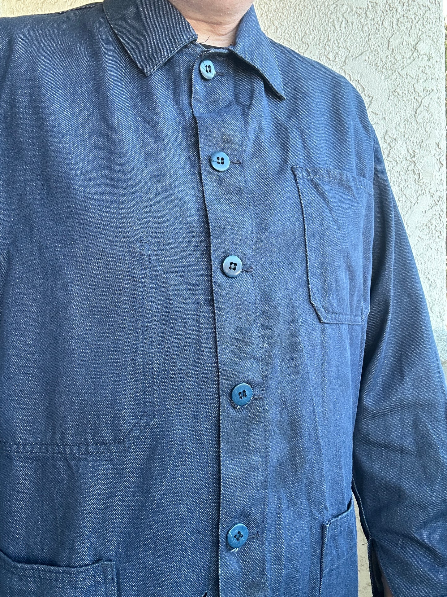 Vintage French Blue Workwear Chore Jacket