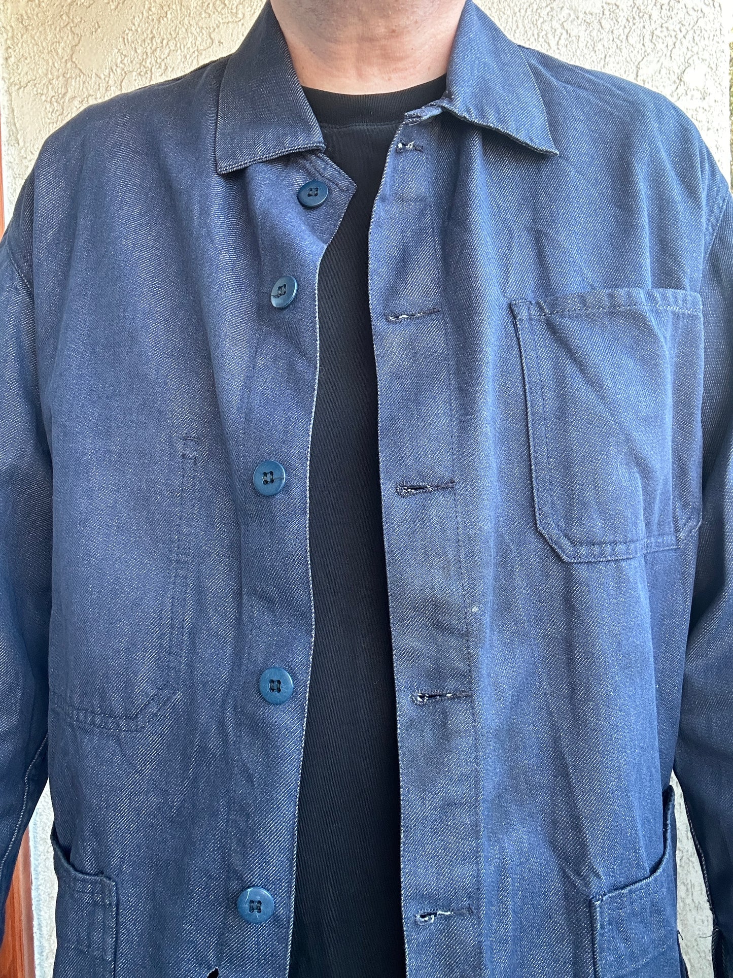 Vintage French Blue Workwear Chore Jacket