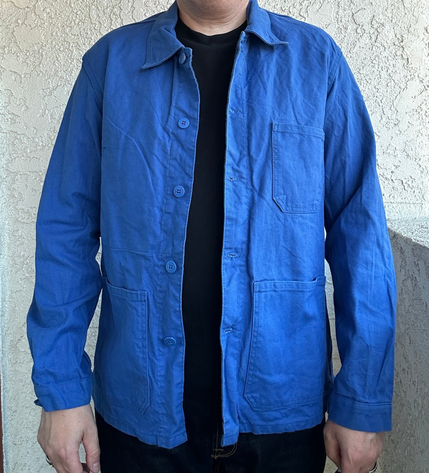 Vintage French Blue Workwear Chore Jacket