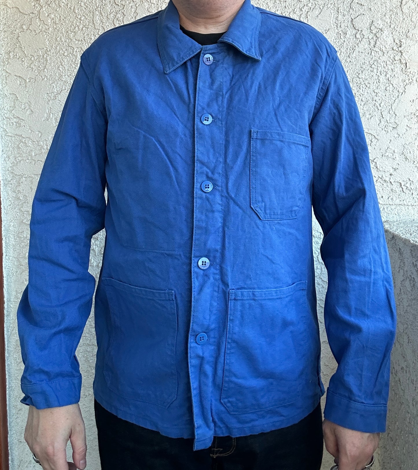 Vintage French Blue Workwear Chore Jacket